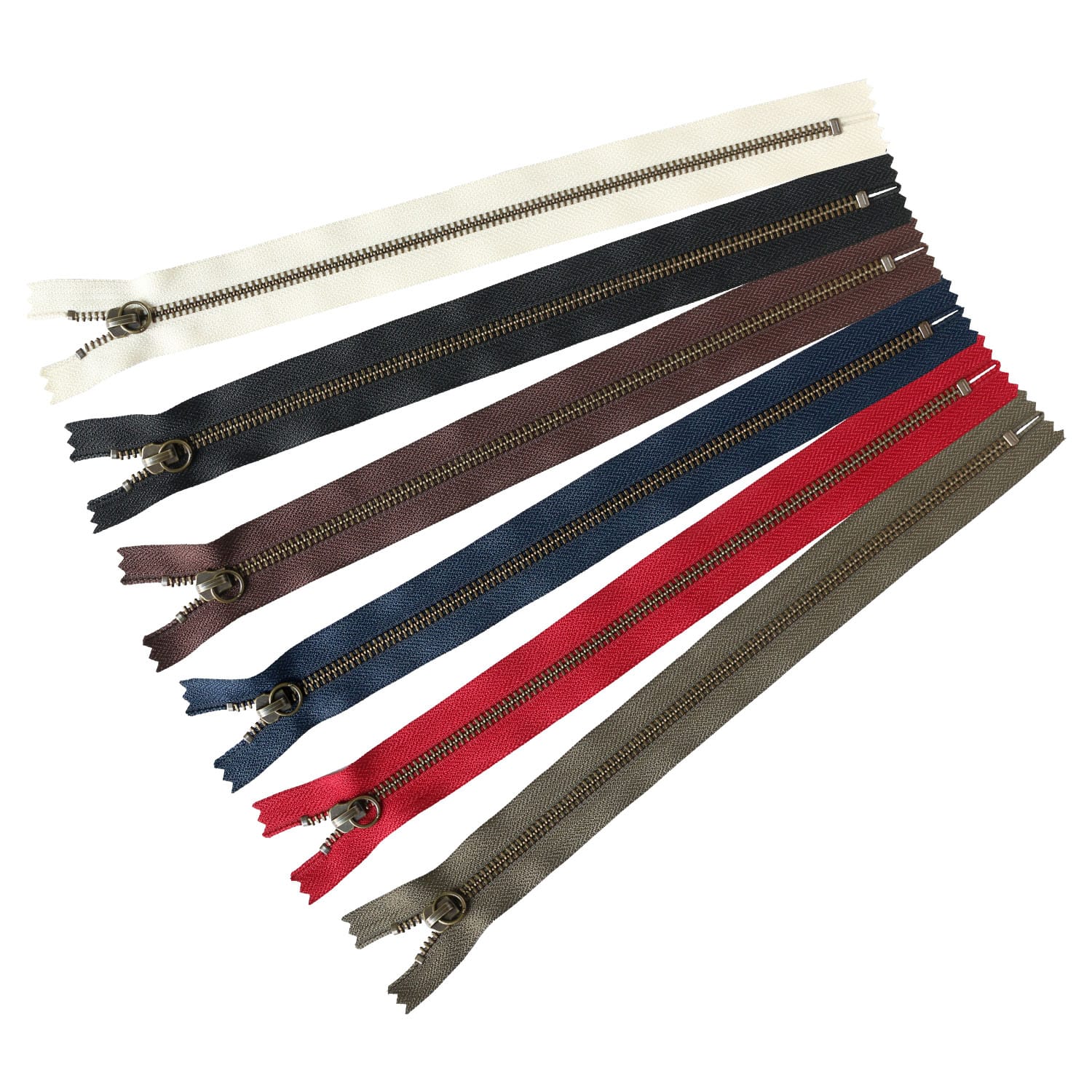 日本紐釦貿易 Y.K.K マルチリングファスナー アンティークゴールド 30cm 各1本6色セット 5RAG30-6MIX (ご注文単位1束)【直送品】