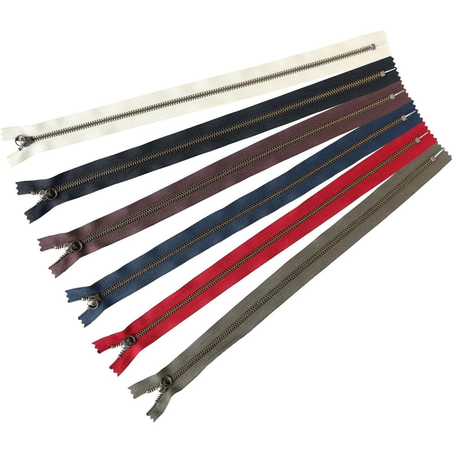 日本紐釦貿易 Y.K.K マルチリングファスナー アンティークゴールド 40cm 各1本6色セット 5RAG40-6MIX （ご注文単位1束）【直送品】