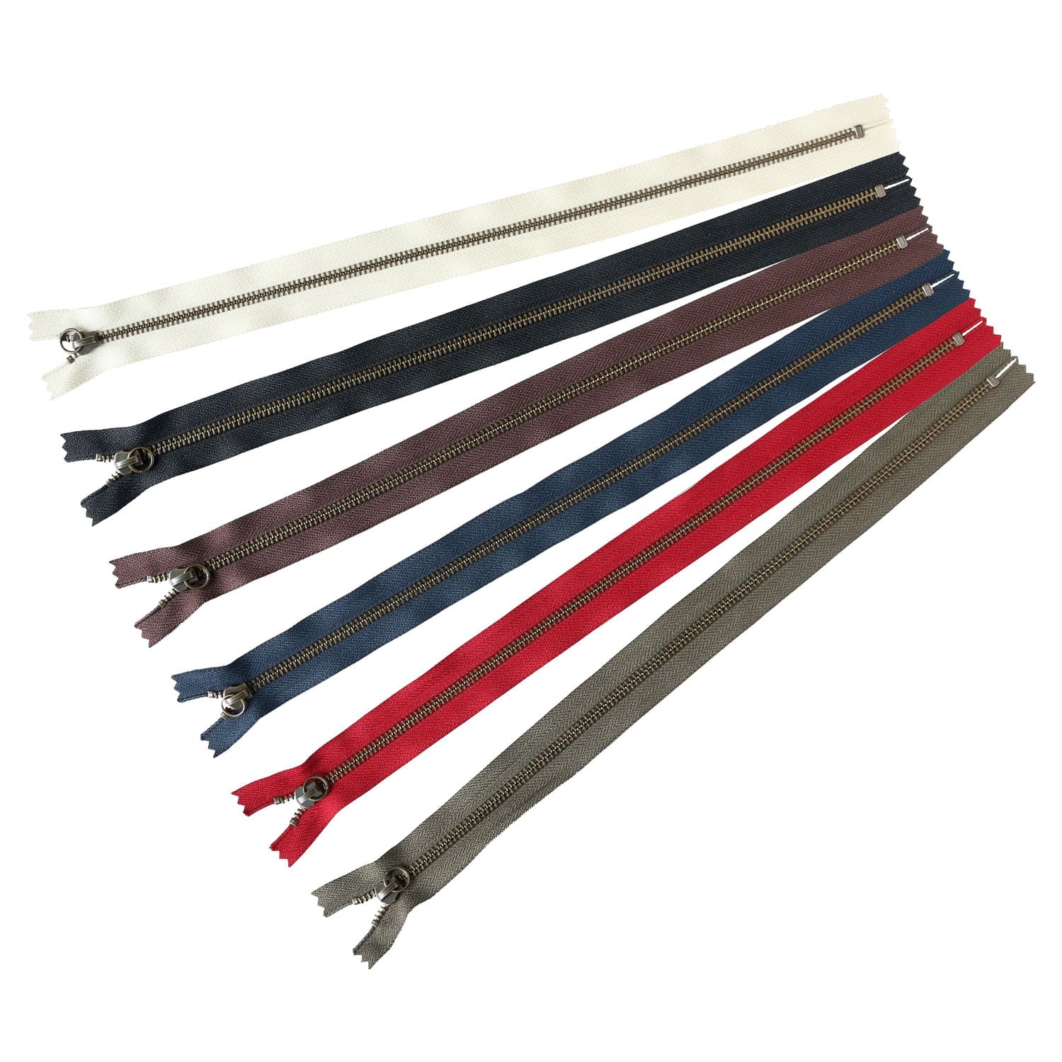 日本紐釦貿易 Y.K.K マルチリングファスナー アンティークゴールド 40cm 各1本6色セット 5RAG40-6MIX (ご注文単位1束)【直送品】