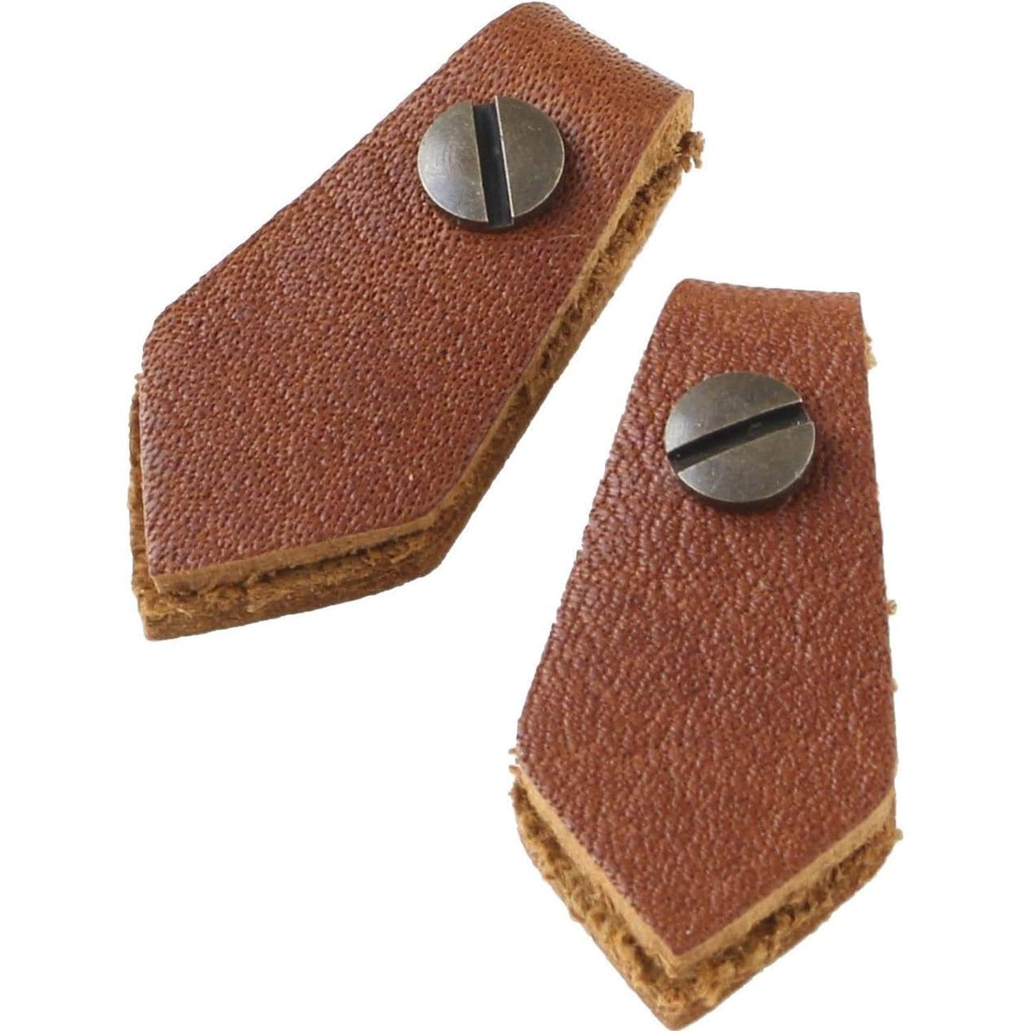 日本紐釦貿易 Y.K.K 本革 ファスナー引き手パーツ ペンタゴン型 ネジ式カシメ付き 約15mm×30mm 茶 LSP-C （ご注文単位1束）【直送品】