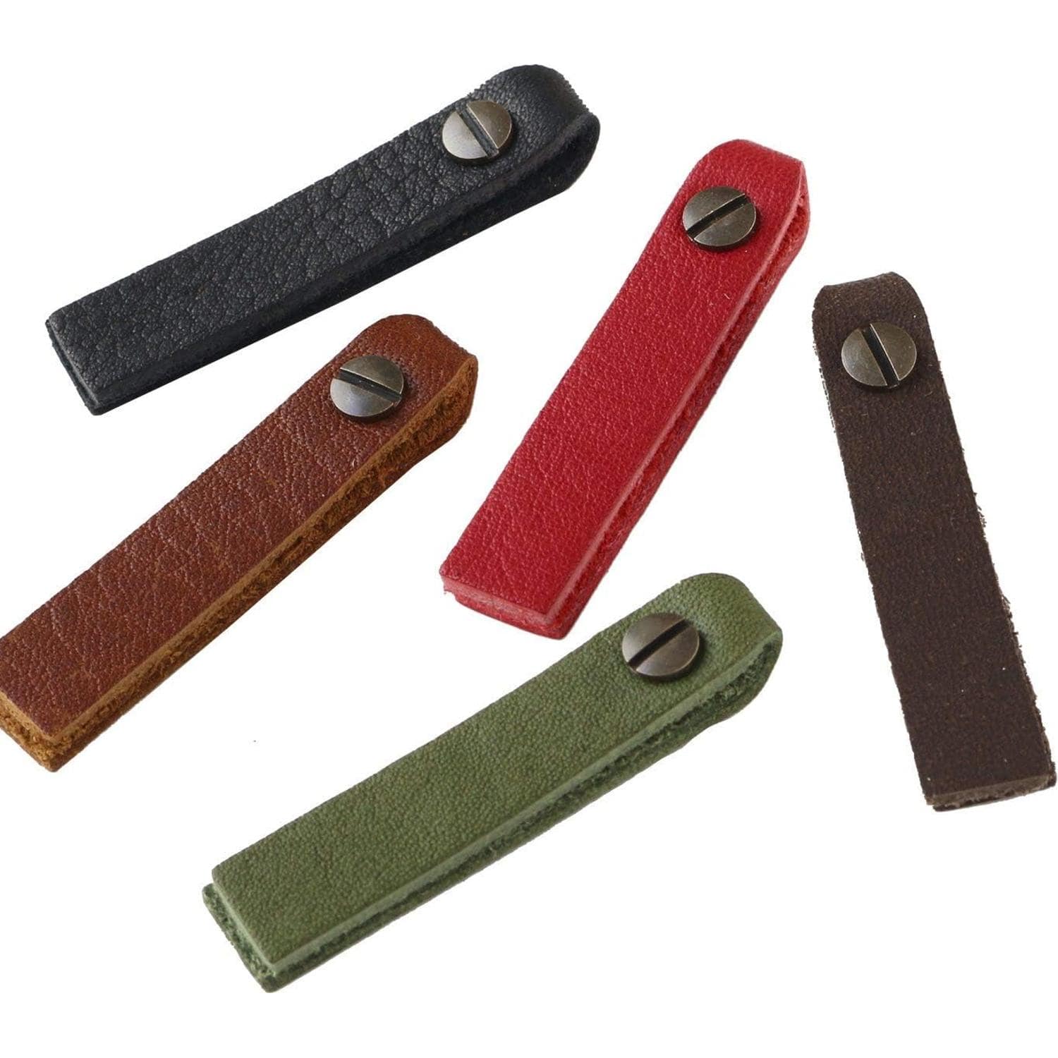 日本紐釦貿易 Y.K.K 本革 ファスナー引き手パーツ スクエア型 約10mm×48mm 各色1個入り 5個セット ネジ式カシメ 5組入り LSS-5MIX （ご注文単位1セット）【直送品】