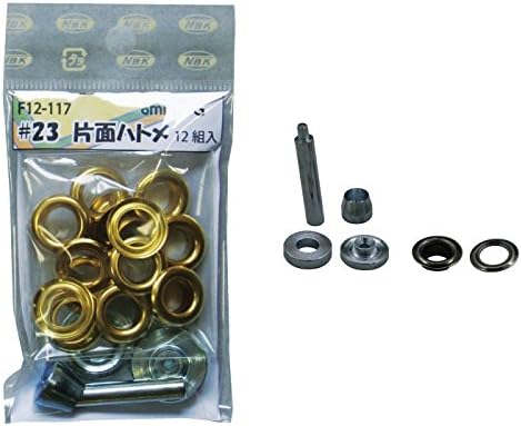 日本紐釦貿易 #23片面ハトメ 8mm アンティークゴールド 12組 F12-120 (ご注文単位1束)【直送品】