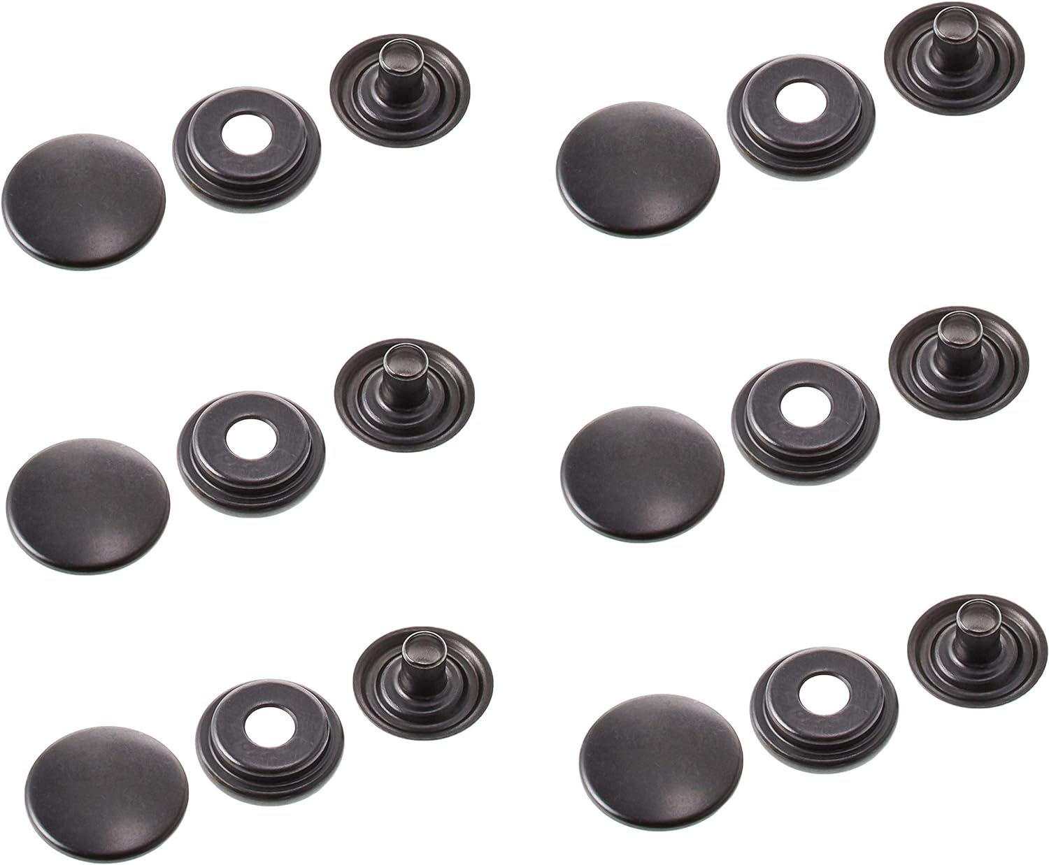 日本紐釦貿易 強力ホックボタン ブラックニッケル 15mm 6組 F12-3 （ご注文単位1束）【直送品】