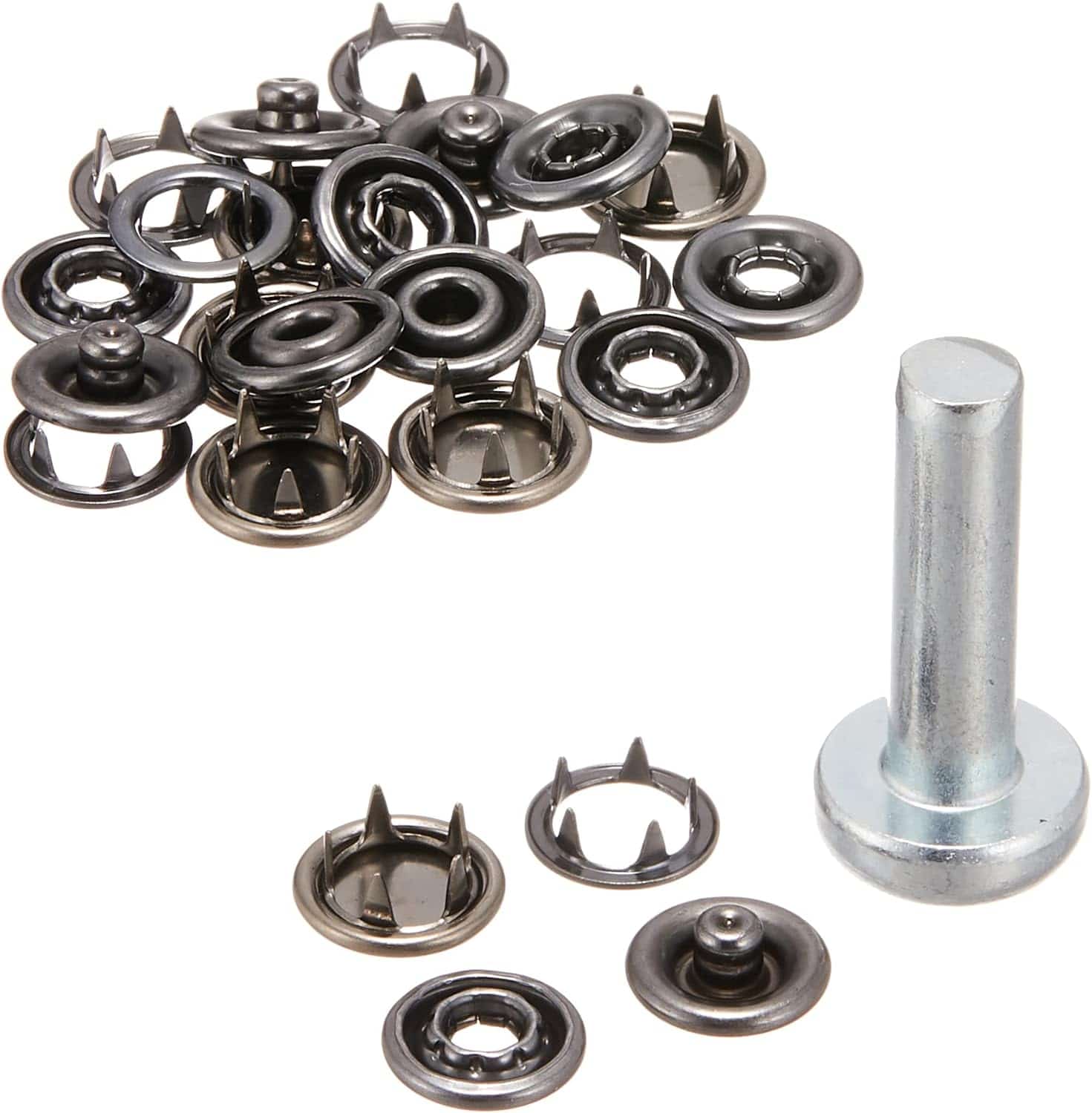 日本紐釦貿易 スナップボタン 10mm ブラックニッケル 6組 F12-27 （ご注文単位1束）【直送品】