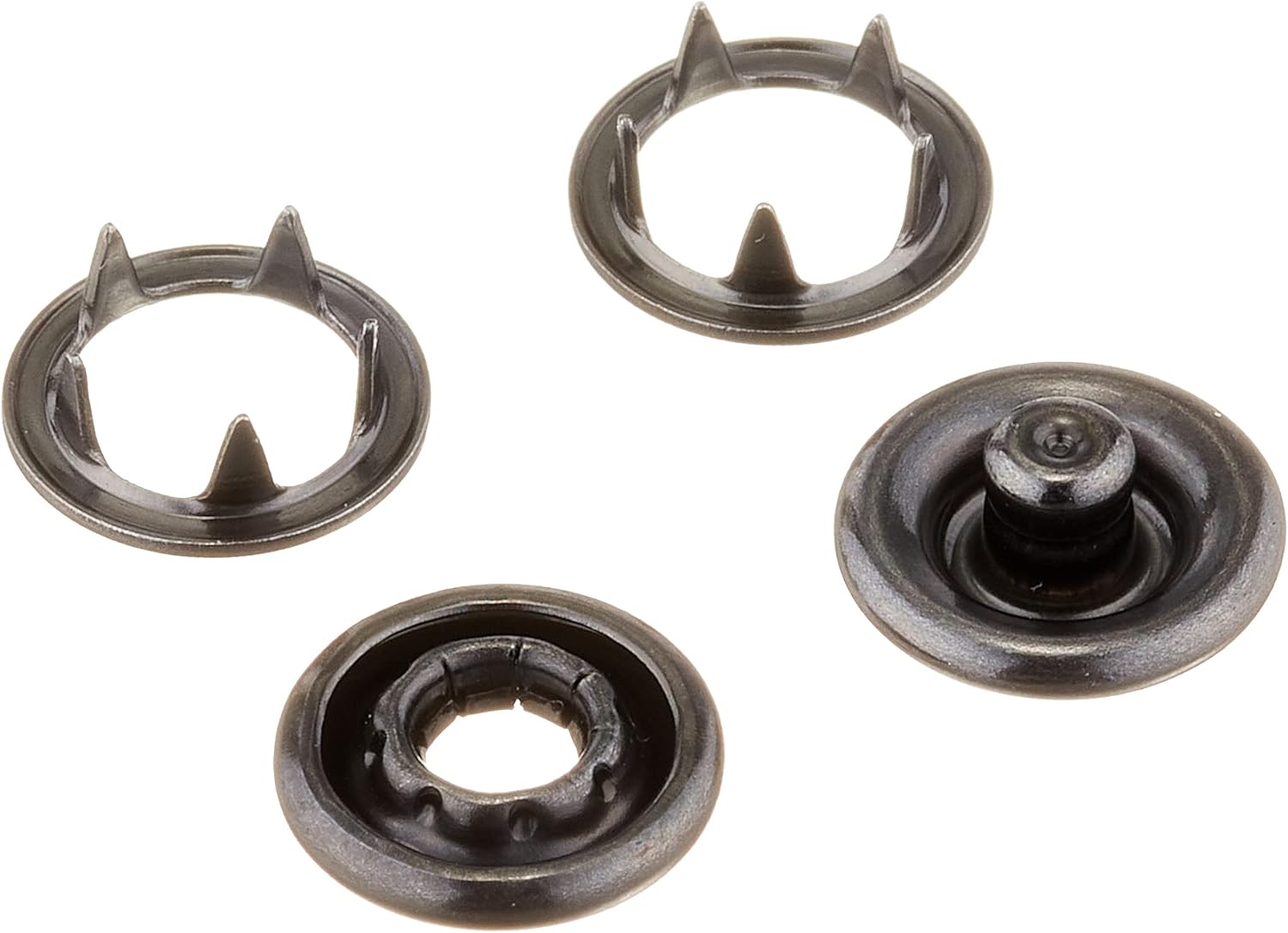 日本紐釦貿易 リングスナップボタン 10mm ブラックニッケル 6組 F12-53 （ご注文単位1束）【直送品】