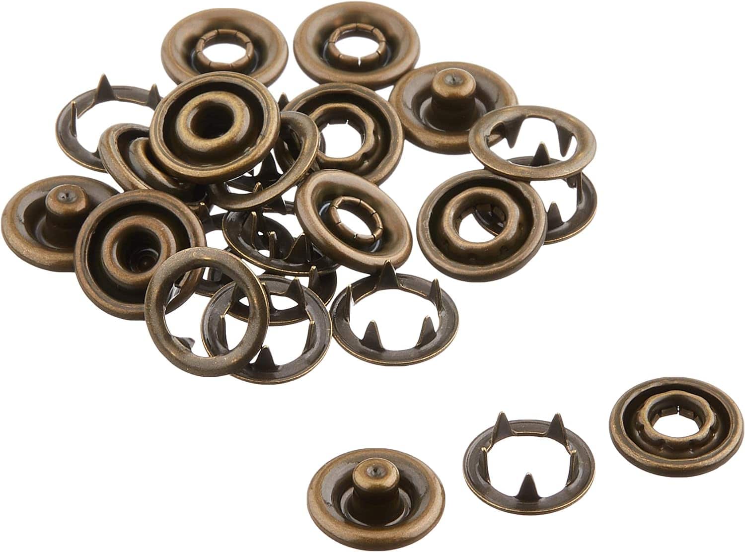 日本紐釦貿易 リングスナップボタン 10mm アンティークゴールド 6組 F12-54 （ご注文単位1束）【直送品】