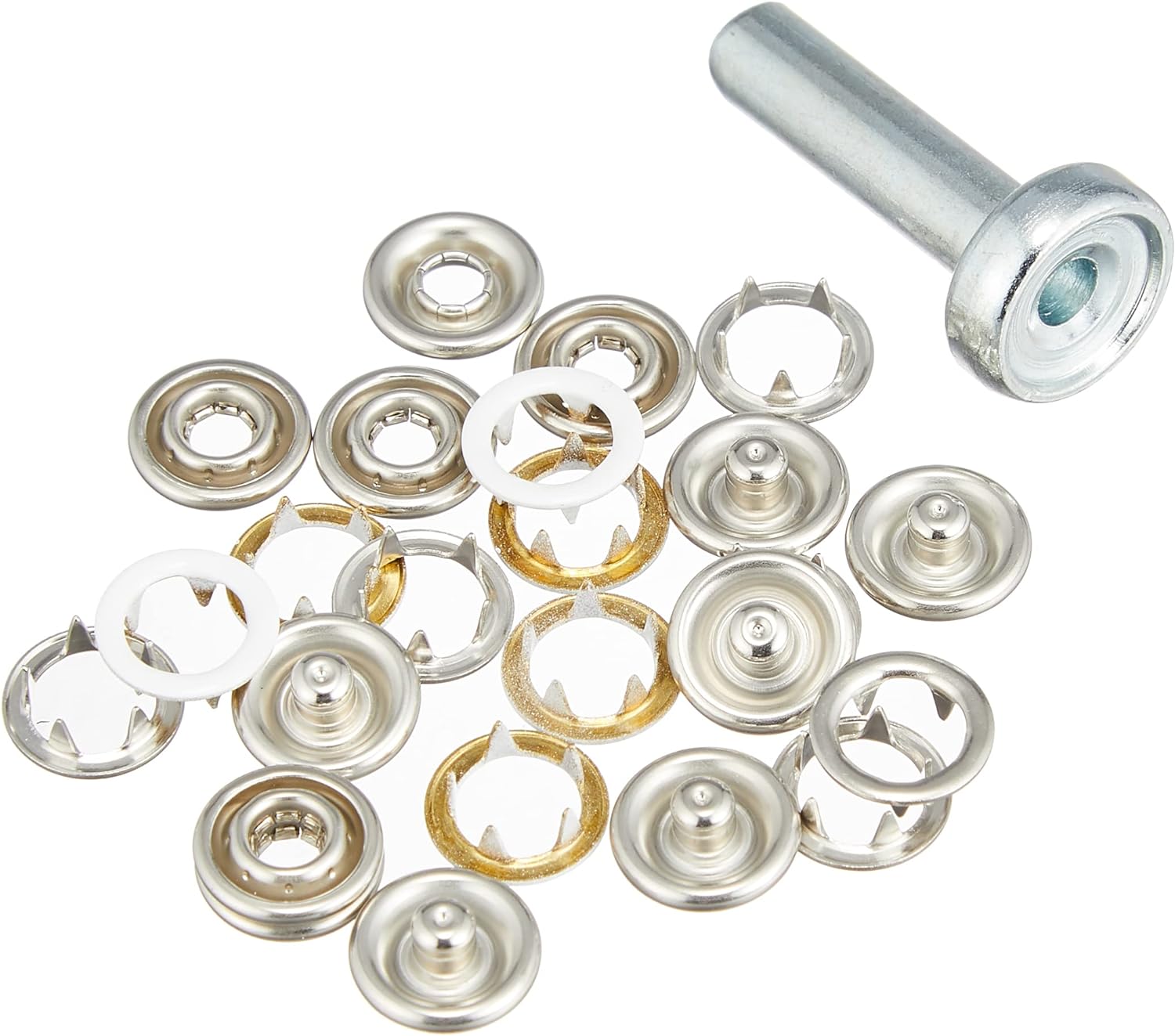 日本紐釦貿易 リングスナップボタン 10mm 白 6組 F12-55 （ご注文単位1束）【直送品】