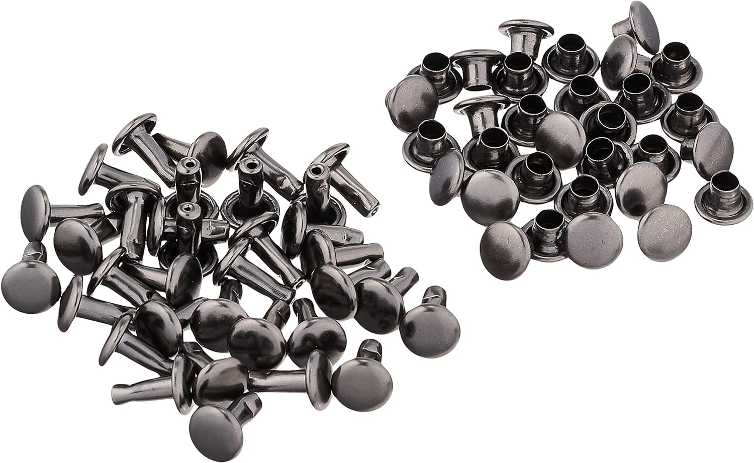 日本紐釦貿易 両面カシメ 小 6mm×8mm 50個 ブラックニッケル F3-2 (ご注文単位1束)【直送品】