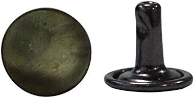 日本紐釦貿易 両面カシメ 中 7mm×8mm 50個 ブラックニッケル F3-6 (ご注文単位1束)【直送品】