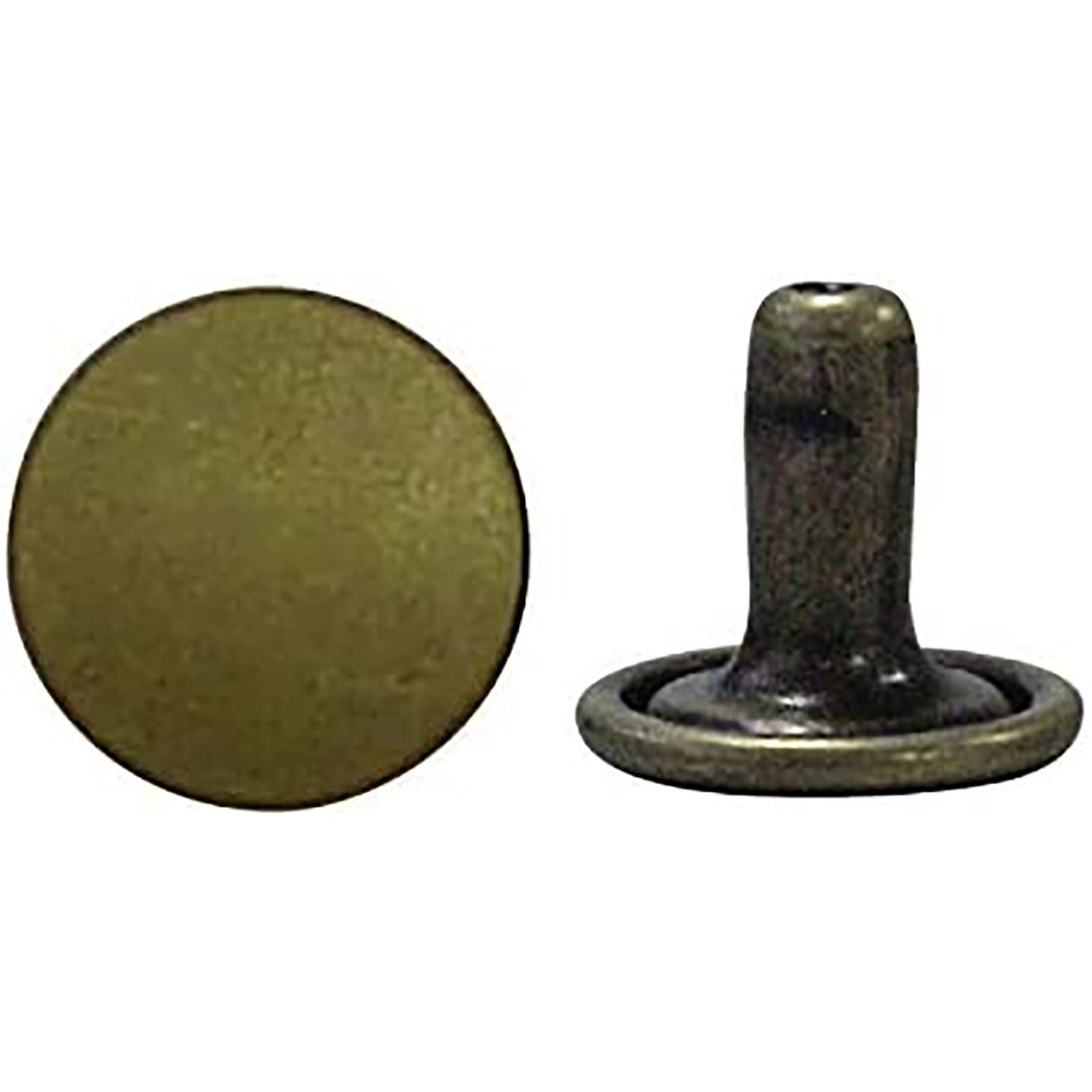 日本紐釦貿易 両面カシメ 中 7mm×8mm 50個 アンティークゴールド F3-7 (ご注文単位1束)【直送品】