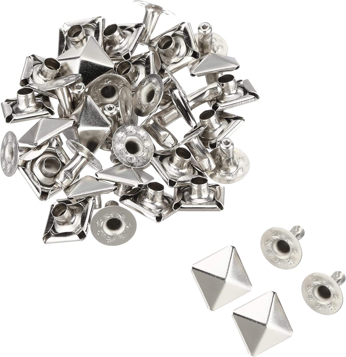 日本紐釦貿易 角鋲 スタッズ ピラミッド型 10mm ニッケル 20個入 F3-203 (ご注文単位1束)【直送品】