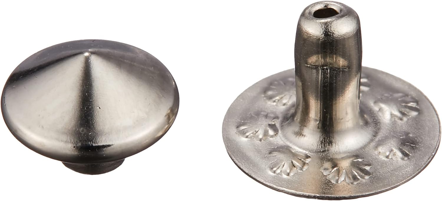 日本紐釦貿易 丸鋲 スタッズ 丸ピラミッド型 ニッケル 7mm 20個入 F3-205 (ご注文単位1束)【直送品】