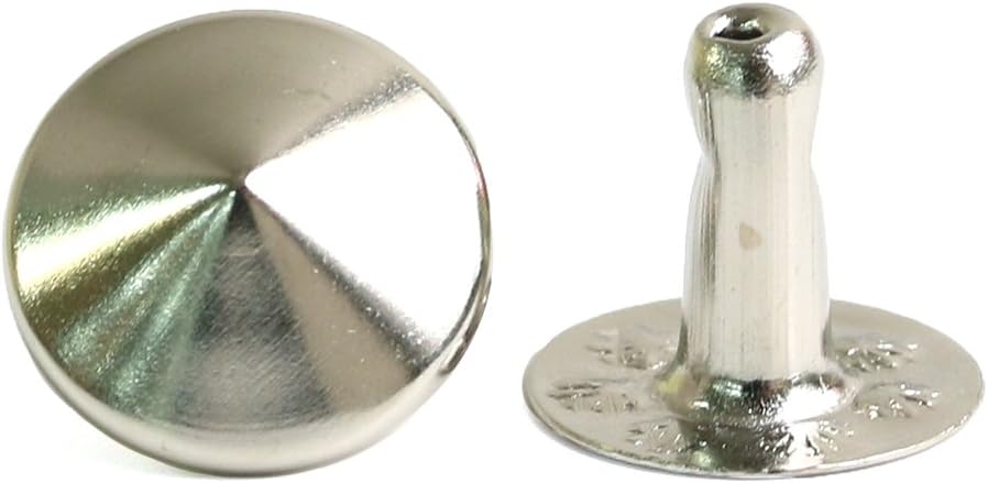 日本紐釦貿易 丸鋲 スタッズ 丸ピラミッド型 ニッケル 10mm 20個入 F3-207 (ご注文単位1束)【直送品】