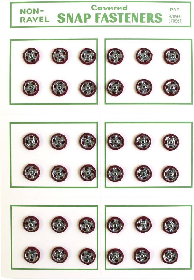 日本紐釦貿易 シルクスナップボタン 36個入 φ8mm エンジ FSLK-8-28 (ご注文単位1枚)【直送品】
