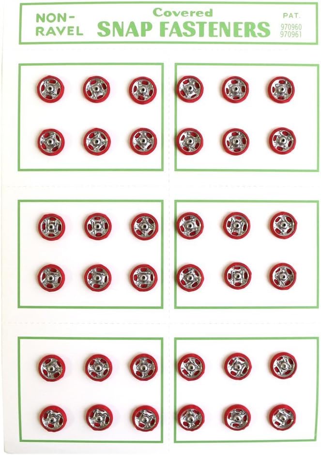 日本紐釦貿易 シルクスナップボタン 36個入 φ8mm 赤 FSLK-8-25 (ご注文単位1枚)【直送品】