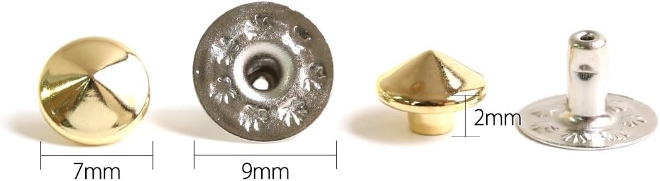 日本紐釦貿易 スタッズピラミッド クリスタルゴールド 7mm 12組入 F3-605 (ご注文単位1束)【直送品】