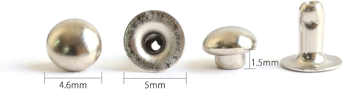 日本紐釦貿易 スタッズ小玉 シルバー 4.6mm 40組入 F3-608 (ご注文単位1束)【直送品】