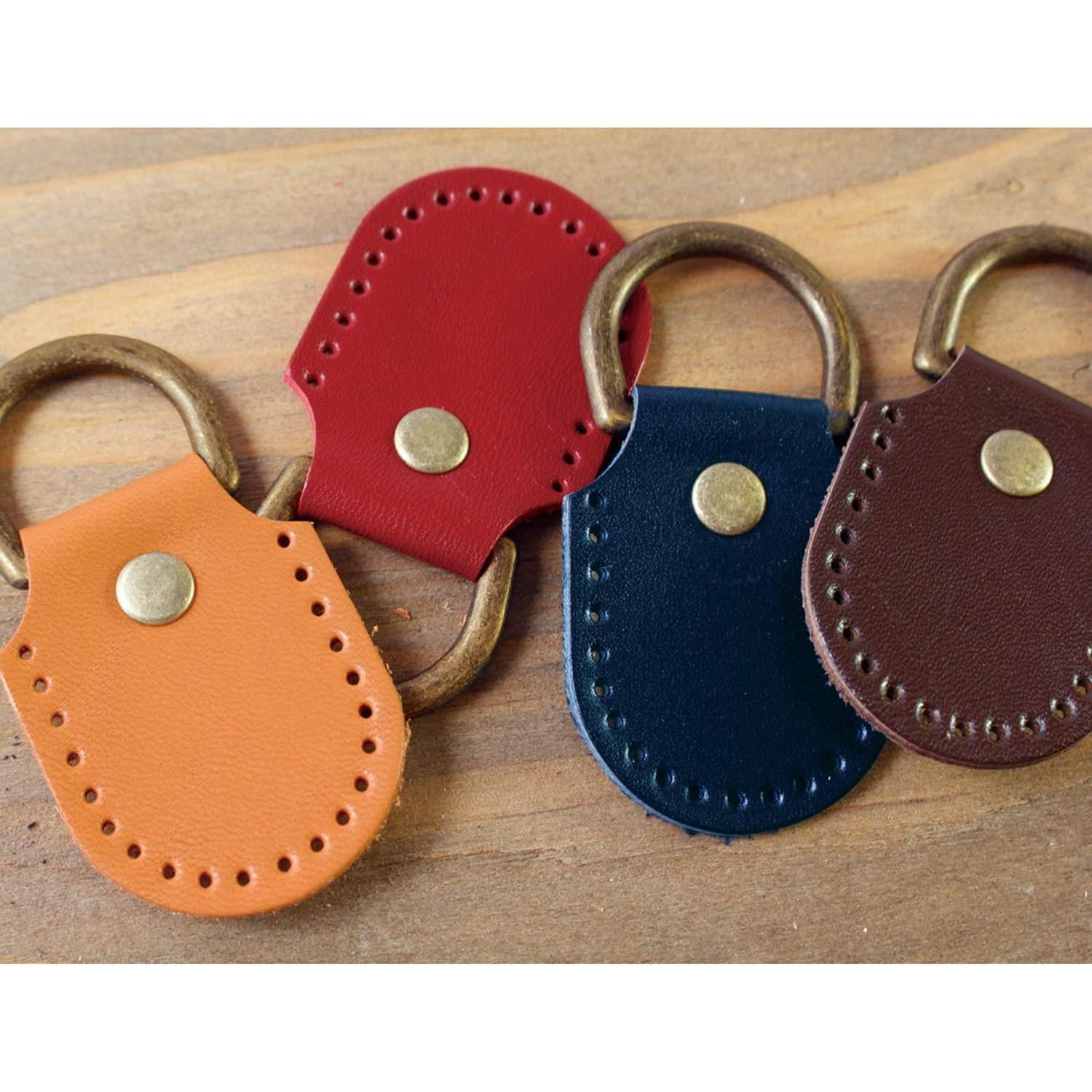 日本紐釦貿易 本革ナスカンパーツ W40×H76mm こげ茶 2個 MAP128-C (ご注文単位1束)【直送品】