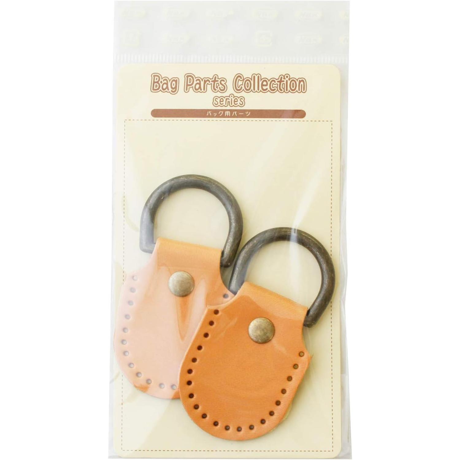 日本紐釦貿易 本革ナスカンパーツ W40×H76mm ベージュ 2個 MAP128-E (ご注文単位1束)【直送品】