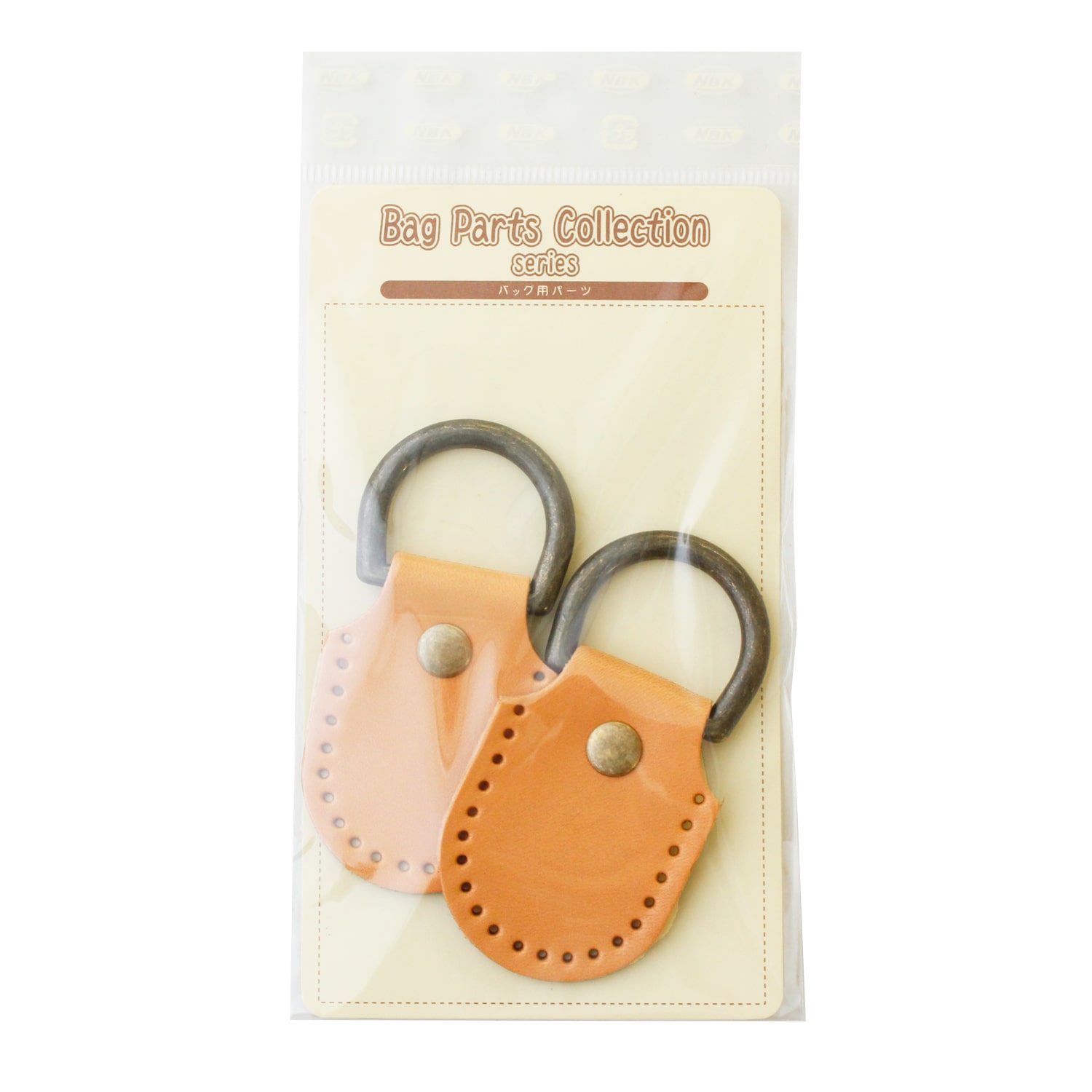 日本紐釦貿易 本革ナスカンパーツ W40×H76mm ベージュ 2個 MAP128-E (ご注文単位1束)【直送品】