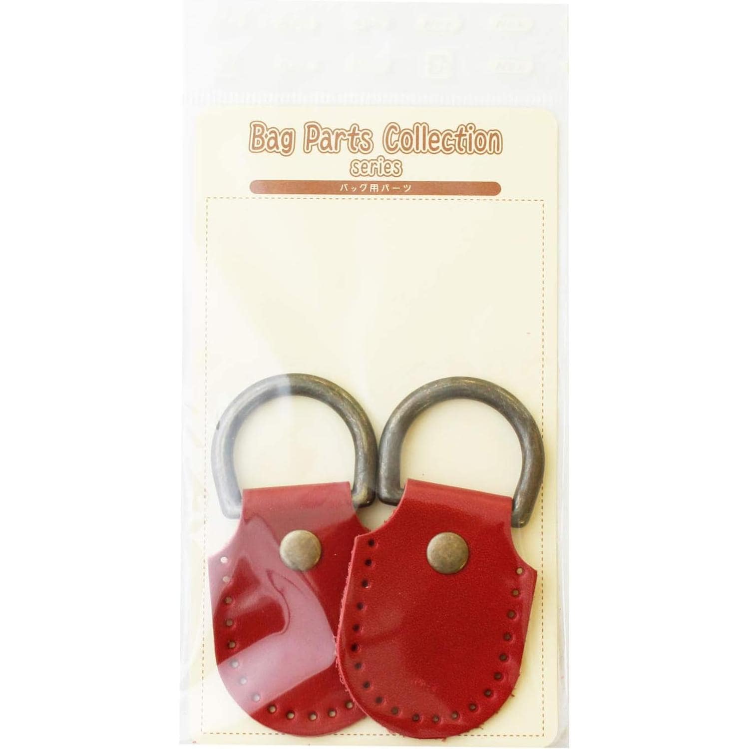 日本紐釦貿易 本革ナスカンパーツ W40×H76mm レッド 2個 MAP128-R (ご注文単位1束)【直送品】