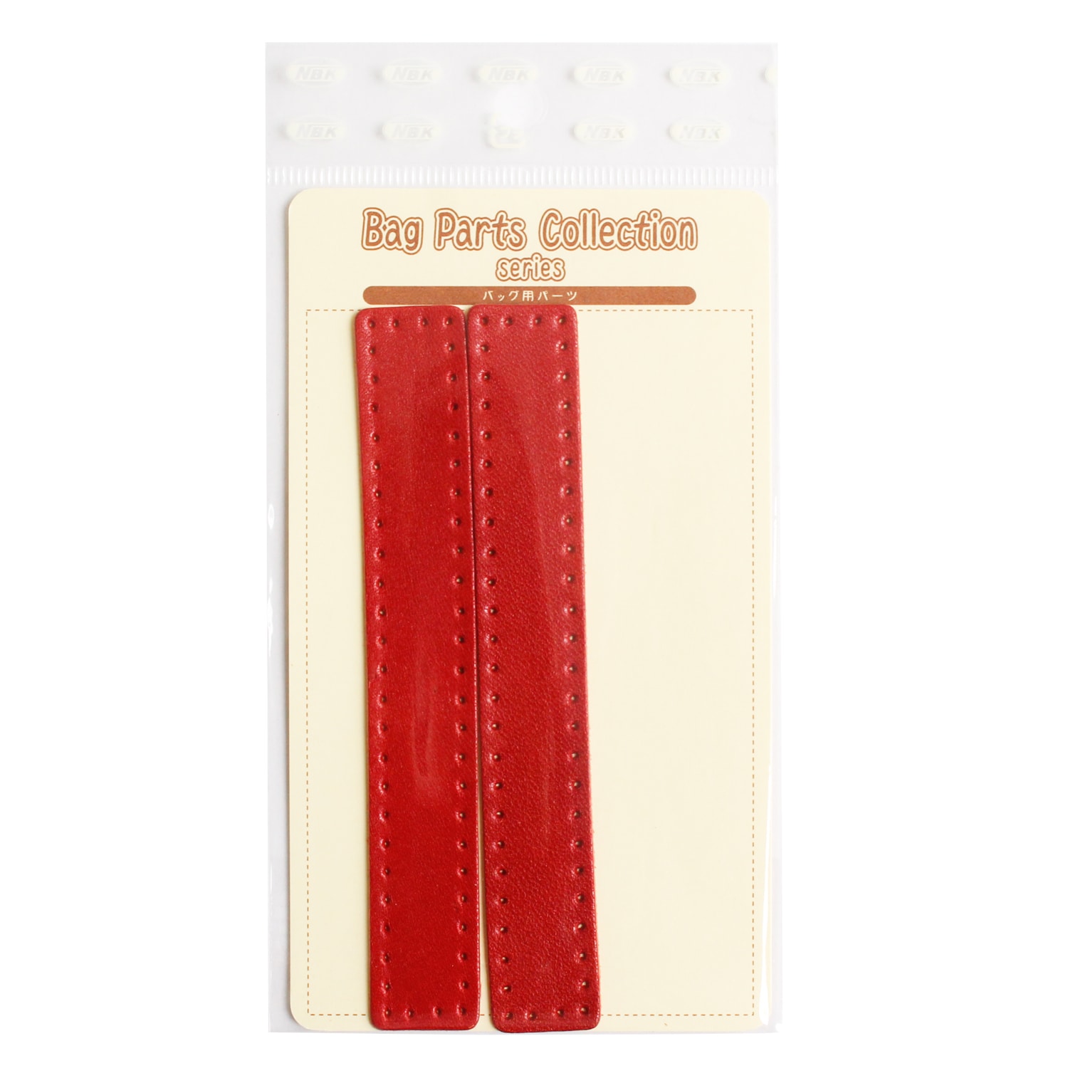 日本紐釦貿易 本革持手補強パーツ W18×H120mm レッド 2個 MAP129-R (ご注文単位1束)【直送品】