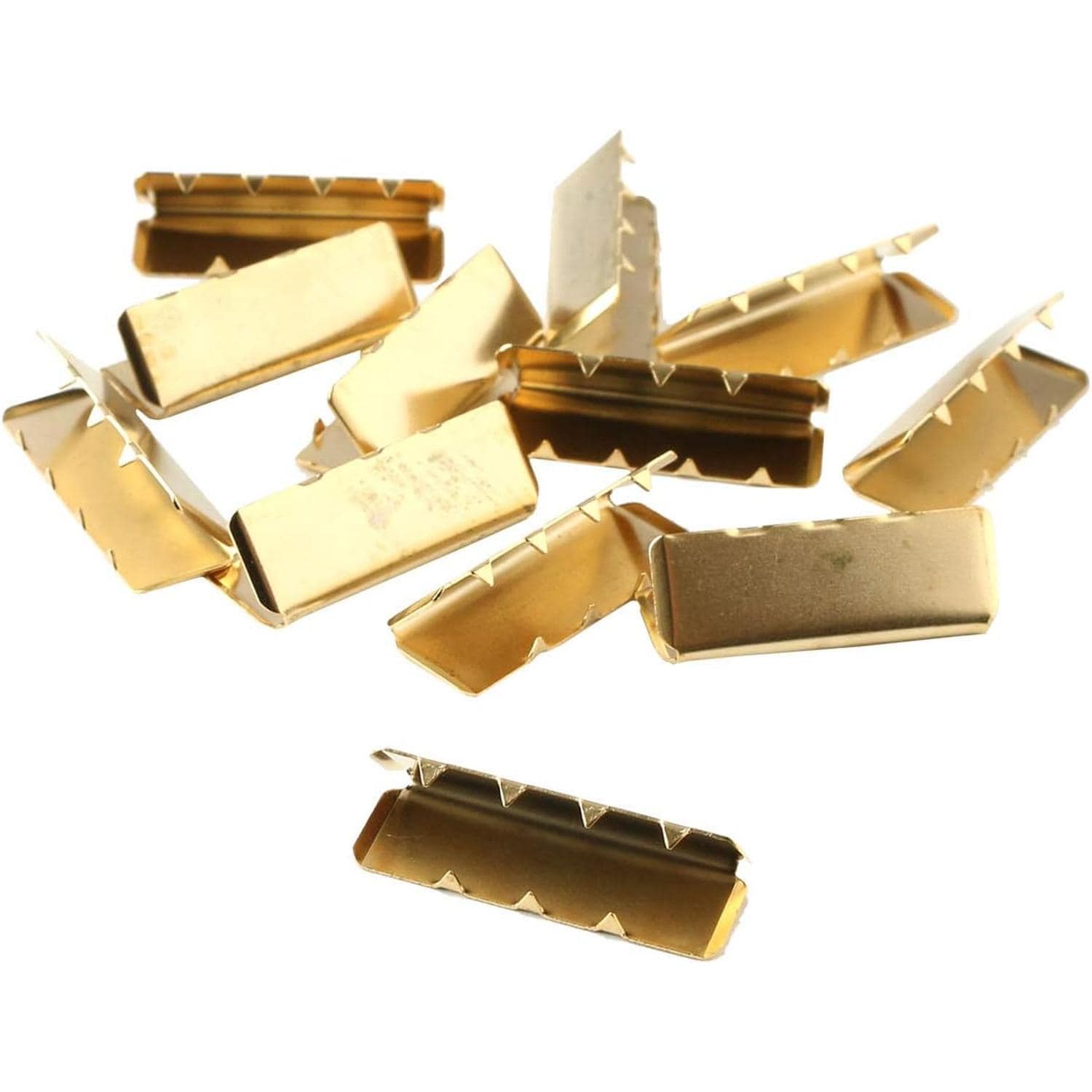 日本紐釦貿易 ワニ口金具 W25mm×H8mm ゴールド SGM-W25-G （ご注文単位1束）【直送品】