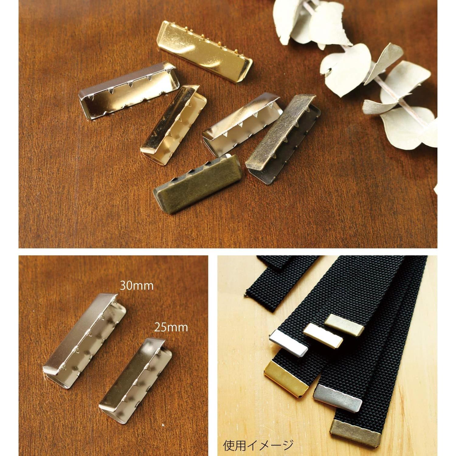 日本紐釦貿易 ワニ口金具 W25mm×H8mm ゴールド SGM-W25-G (ご注文単位1束)【直送品】