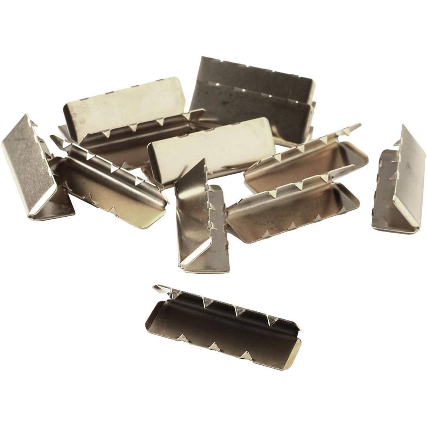 日本紐釦貿易 ワニ口金具 W25mm×H8mm シルバー SGM-W25-S （ご注文単位1束）【直送品】