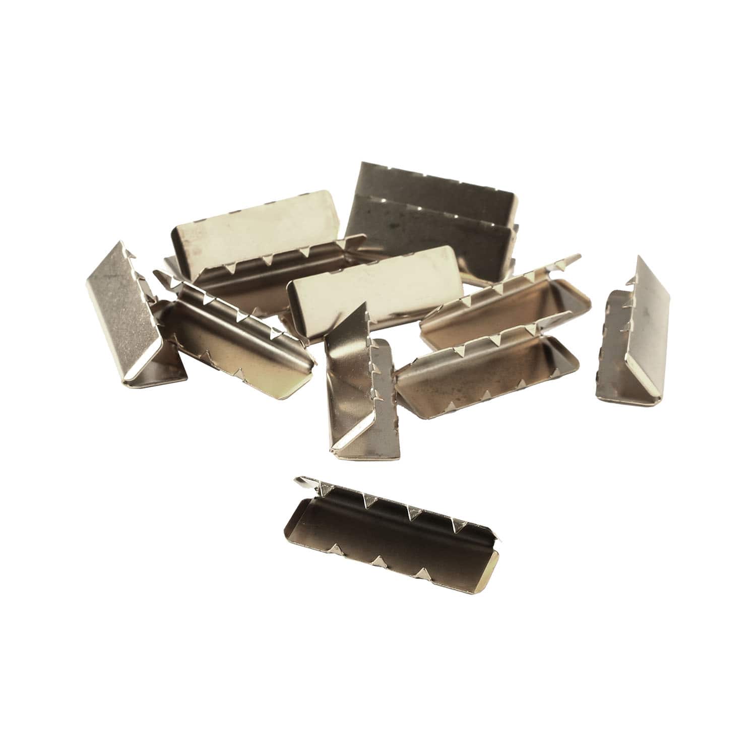 日本紐釦貿易 ワニ口金具 W25mm×H8mm シルバー SGM-W25-S (ご注文単位1束)【直送品】