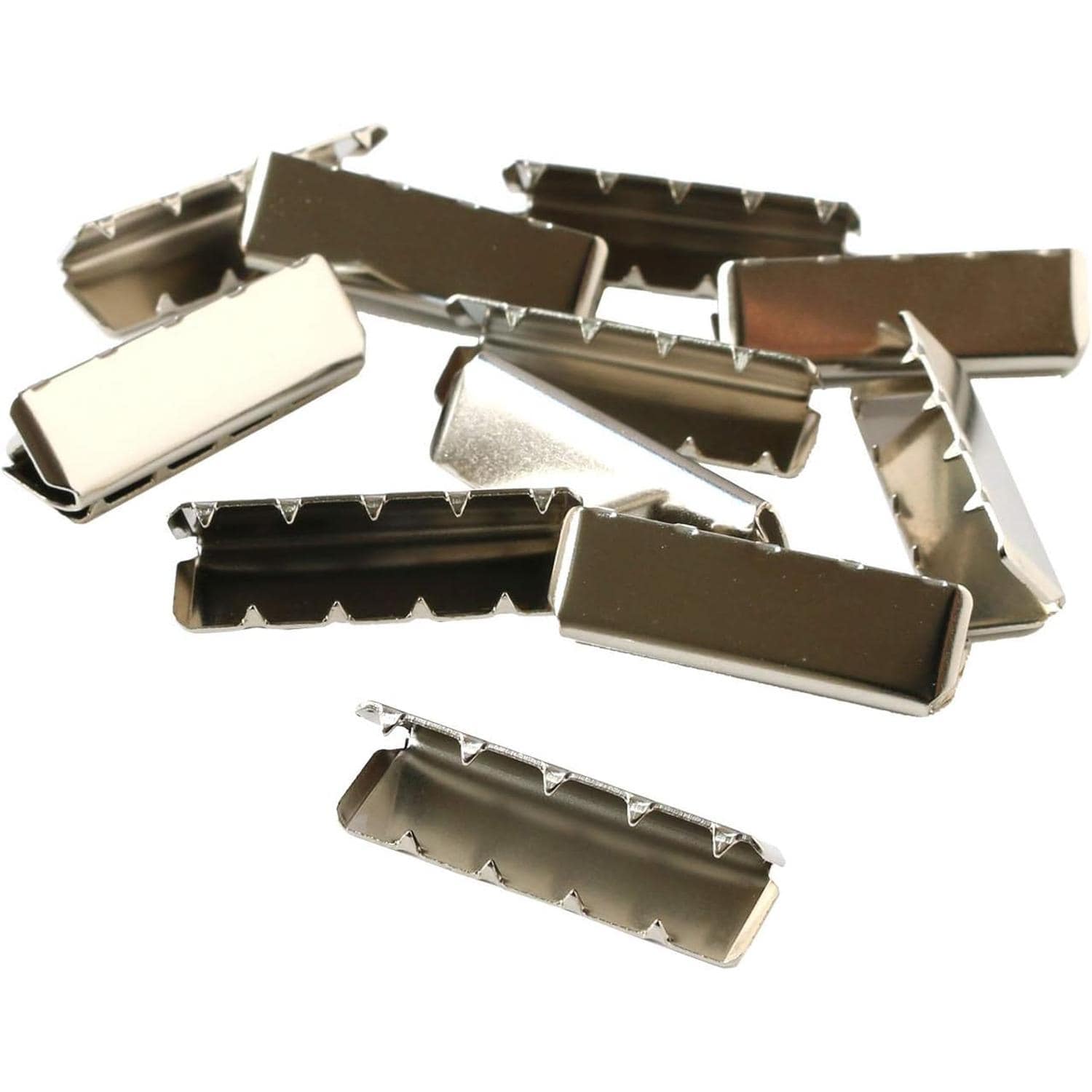 日本紐釦貿易 ワニ口金具 W30mm×H9mm シルバー SGM-W30-S （ご注文単位1束）【直送品】