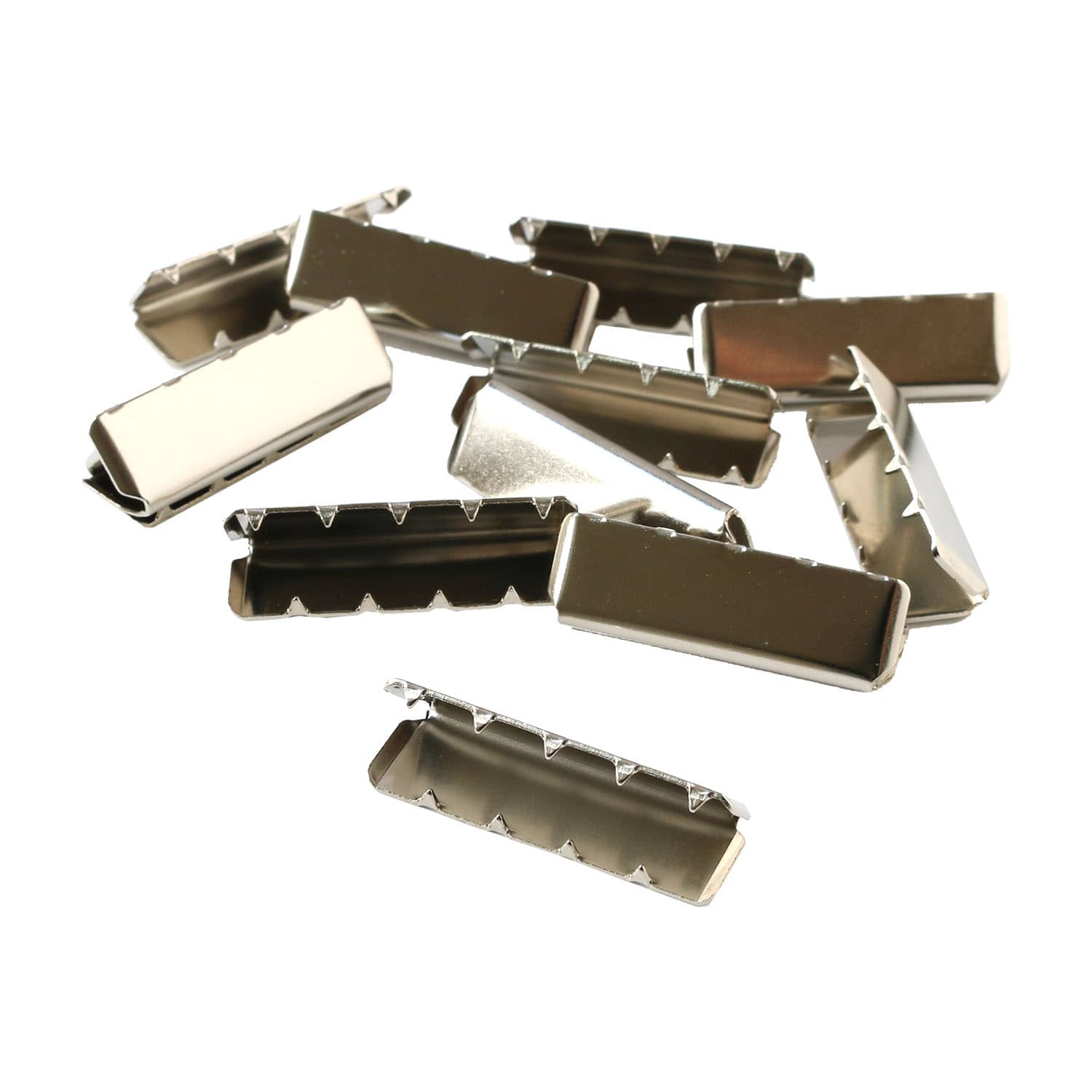 日本紐釦貿易 ワニ口金具 W30mm×H9mm シルバー SGM-W30-S (ご注文単位1束)【直送品】