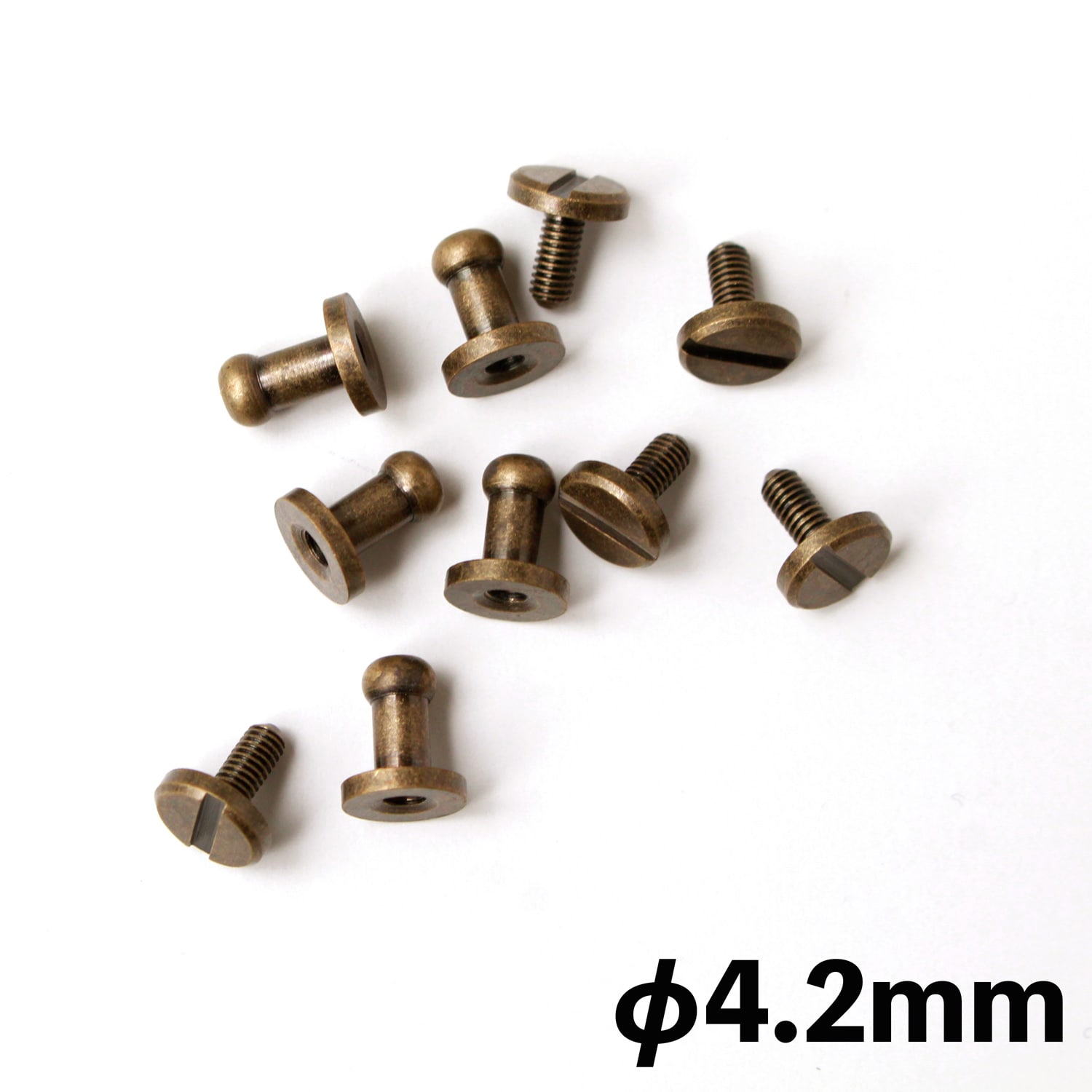 日本紐釦貿易 ネジ式ギボシφ4.2mm AG アンティークゴールド 5個入 LG2 (ご注文単位1束)【直送品】