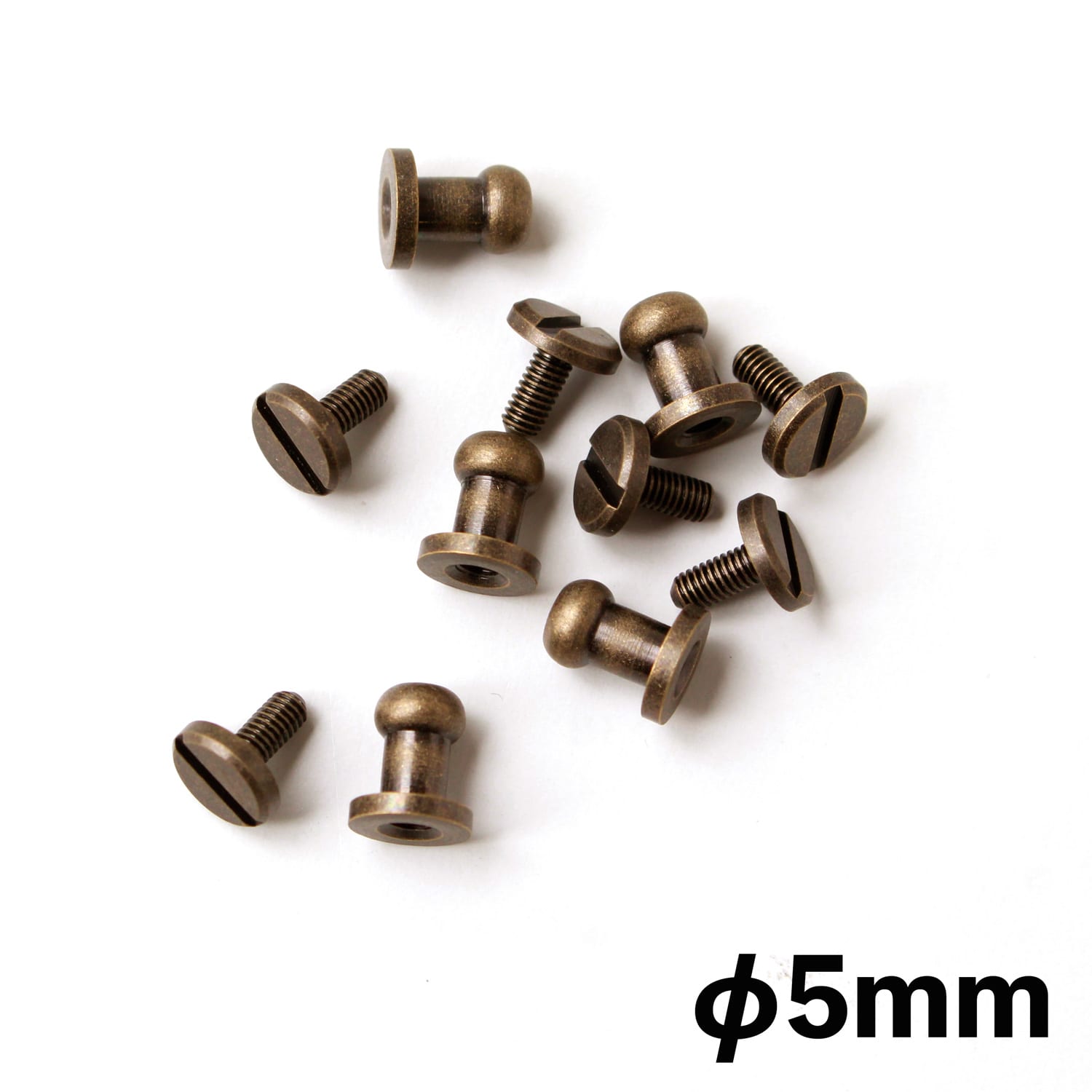 日本紐釦貿易 ネジ式ギボシφ5mm AG アンティークゴールド 5個入 LG4 (ご注文単位1束)【直送品】