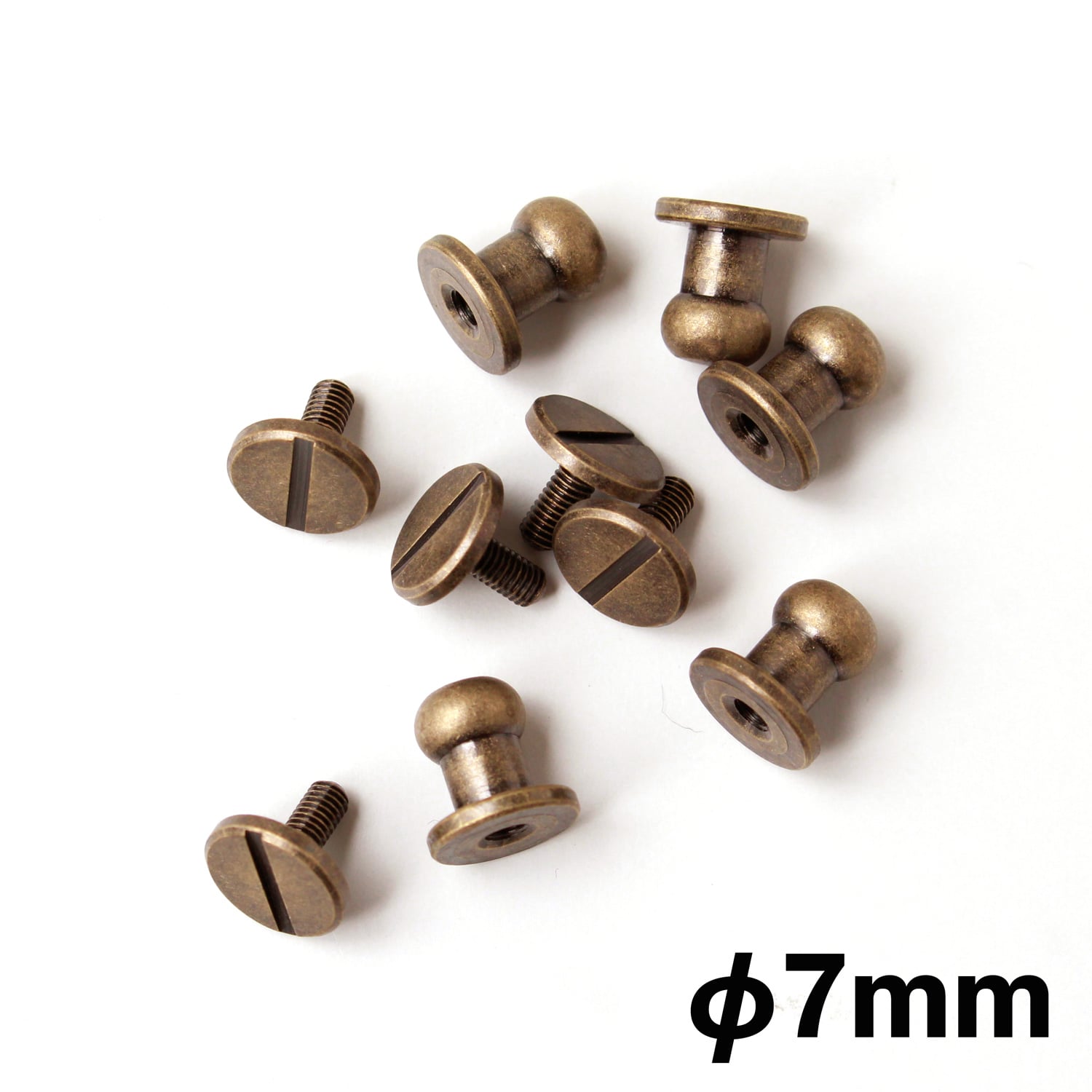 日本紐釦貿易 ネジ式ギボシφ7mm AG アンティークゴールド 5個入 LG6 (ご注文単位1束)【直送品】
