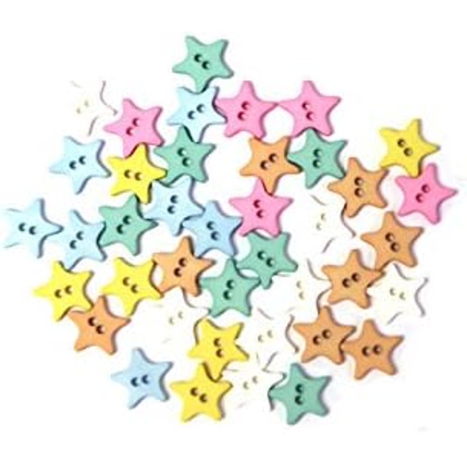 日本紐釦貿易 キャンディミニボタン スター型 約10mm ミックスカラーつや消し 40個入 LW130 （ご注文単位1束）【直送品】