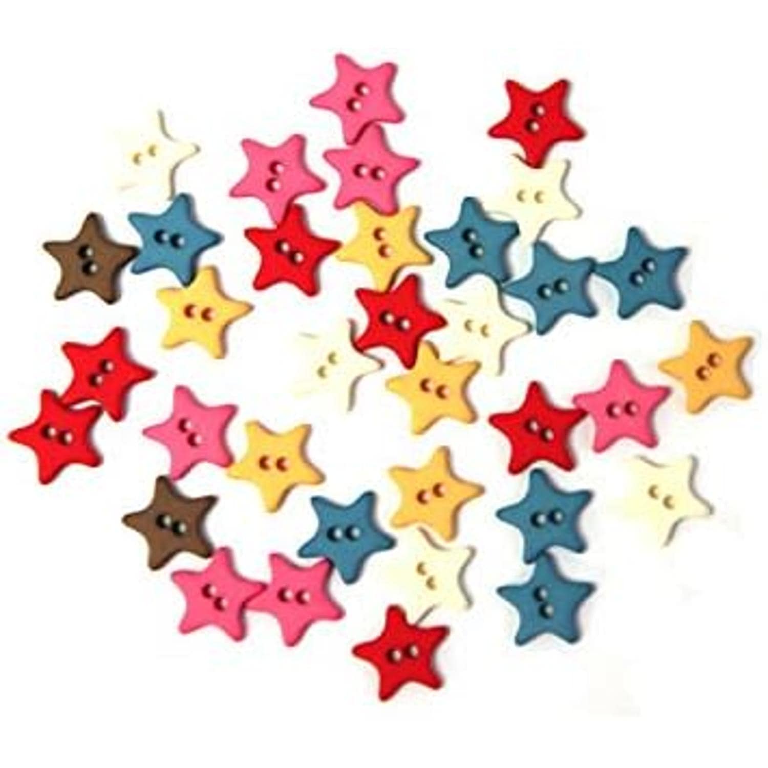 日本紐釦貿易 キャンディミニボタン スター型 約10mm ミックスカラーつや消し 40個入 LW131 （ご注文単位1束）【直送品】
