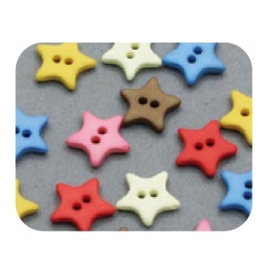 日本紐釦貿易 キャンディミニボタン スター型 約10mm ミックスカラーつや消し 40個入 LW131 (ご注文単位1束)【直送品】