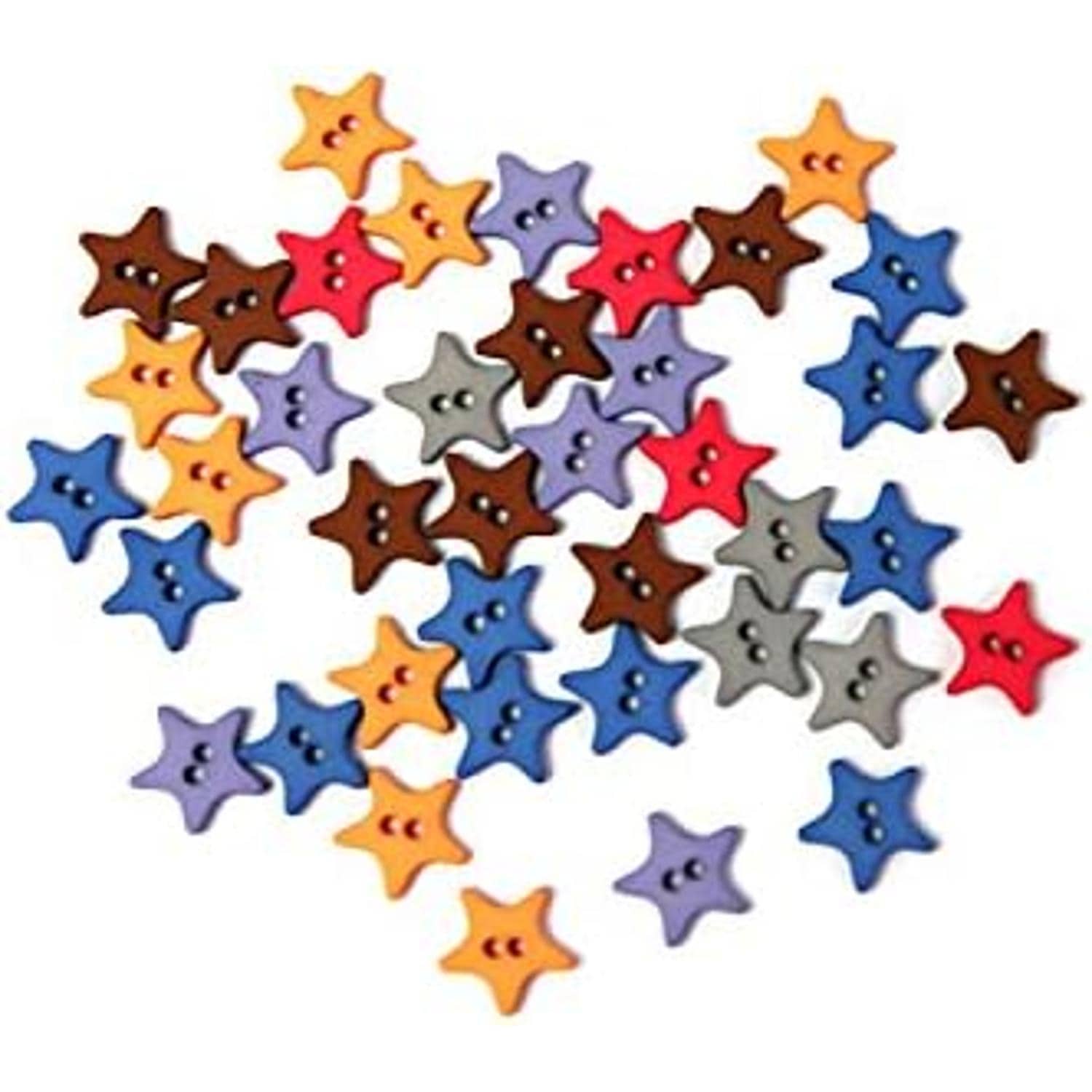 日本紐釦貿易 キャンディミニボタン スター型 約10mm ミックスカラーつや消し 40個入 LW132 （ご注文単位1束）【直送品】