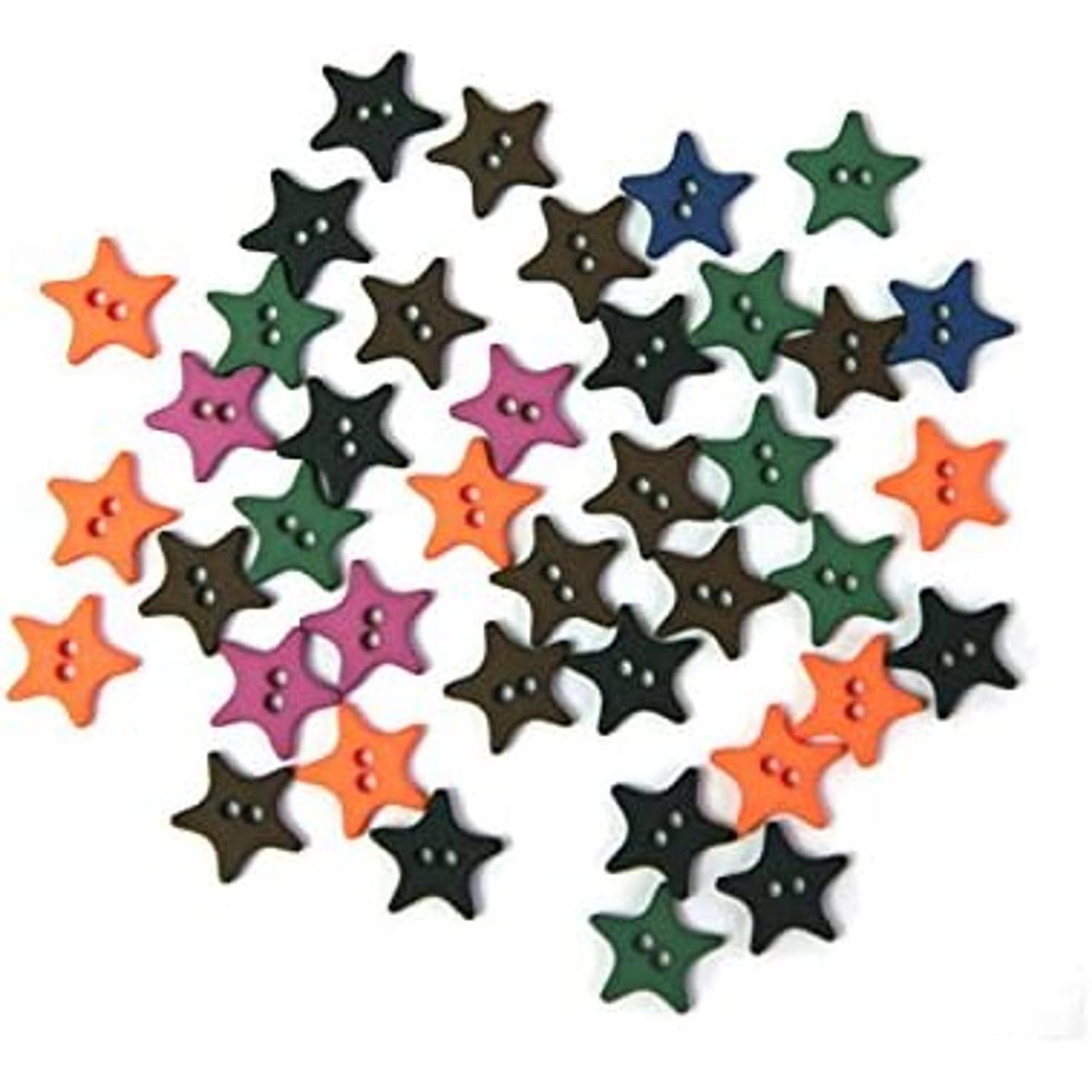日本紐釦貿易 キャンディミニボタン スター型 約10mm ミックスカラーつや消し 40個入 LW133 （ご注文単位1束）【直送品】