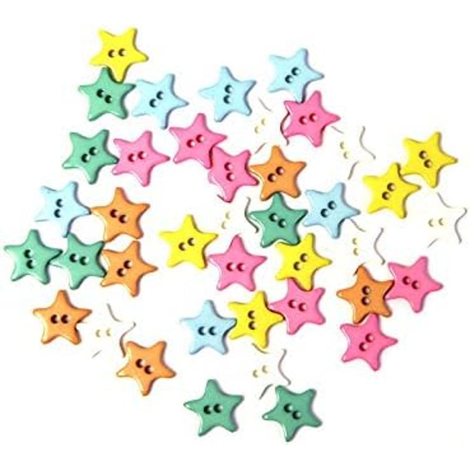 日本紐釦貿易 キャンディミニボタン スター型 約10mm ミックスカラーつや有り 40個入 LW134 （ご注文単位1束）【直送品】