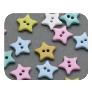 日本紐釦貿易 キャンディミニボタン スター型 約10mm ミックスカラーつや有り 40個入 LW134 (ご注文単位1束)【直送品】