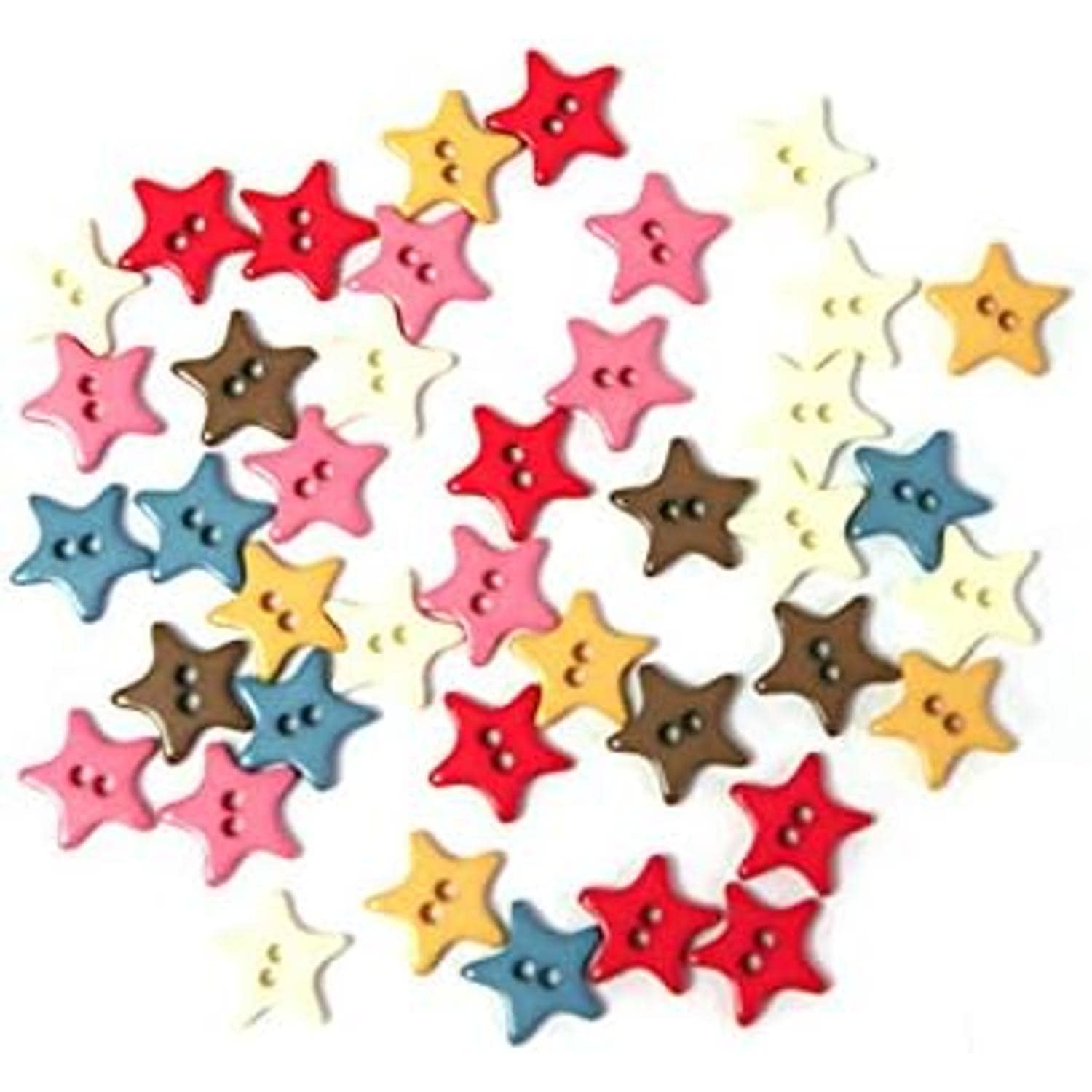 日本紐釦貿易 キャンディミニボタン スター型 約10mm ミックスカラーつや有り 40個入 LW135 （ご注文単位1束）【直送品】