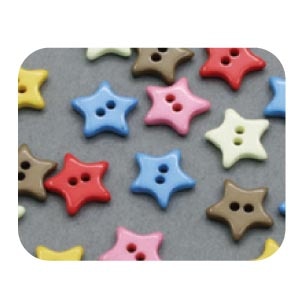 日本紐釦貿易 キャンディミニボタン スター型 約10mm ミックスカラーつや有り 40個入 LW135 (ご注文単位1束)【直送品】