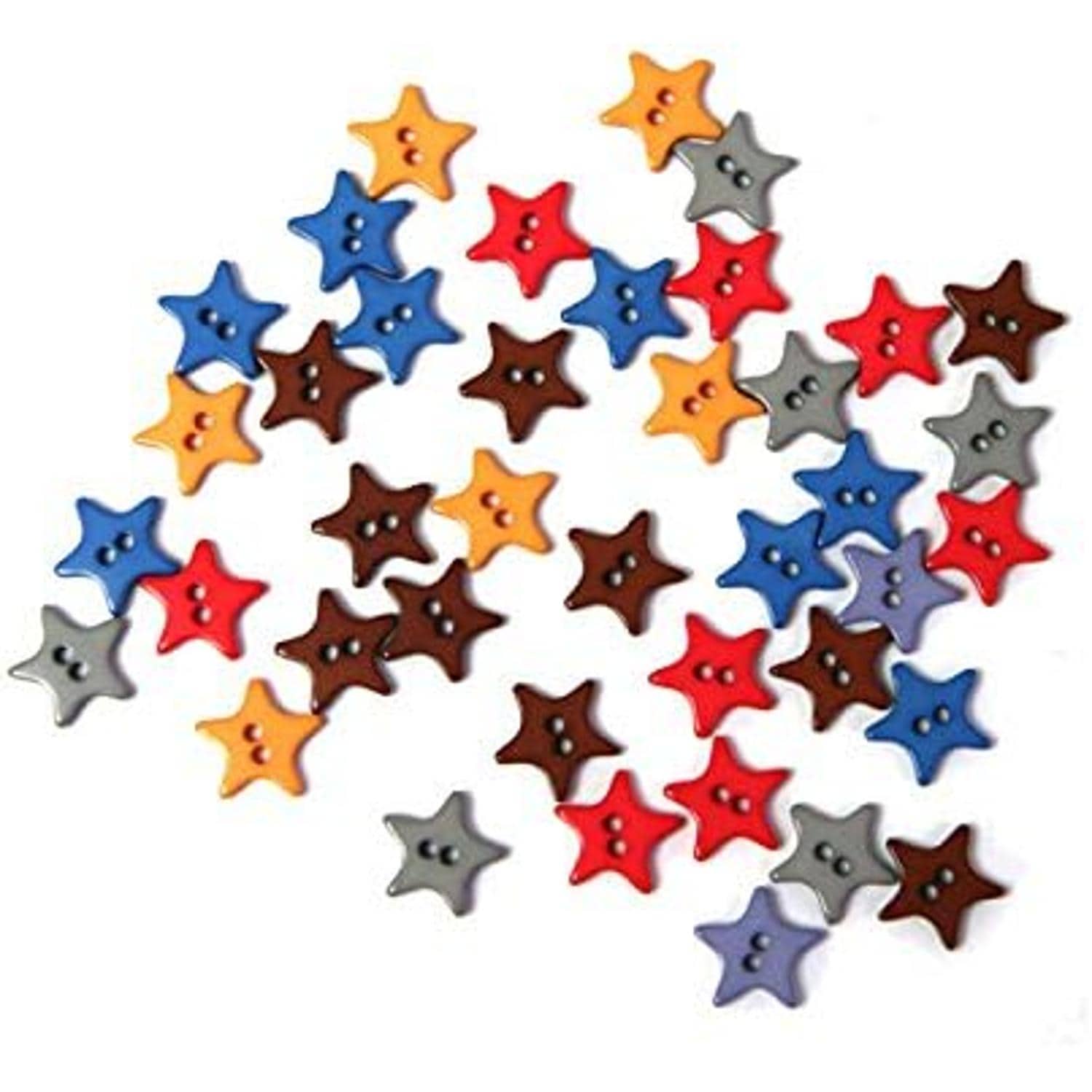 日本紐釦貿易 キャンディミニボタン スター型 約10mm ミックスカラーつや有り 40個入 LW136 （ご注文単位1束）【直送品】