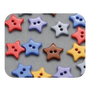 日本紐釦貿易 キャンディミニボタン スター型 約10mm ミックスカラーつや有り 40個入 LW136 (ご注文単位1束)【直送品】