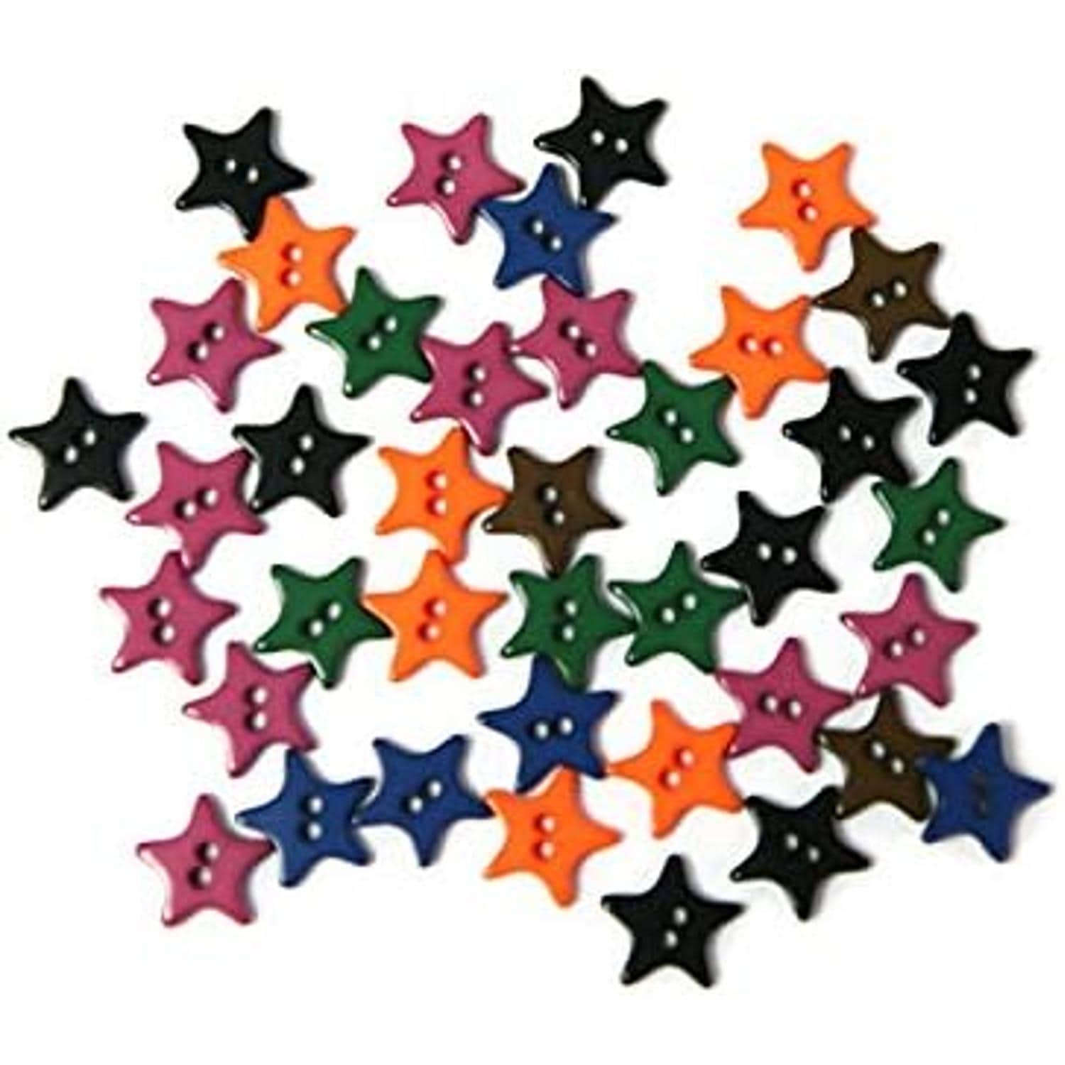 日本紐釦貿易 キャンディミニボタン スター型 約10mm ミックスカラーつや有り 40個入 LW137 （ご注文単位1束）【直送品】