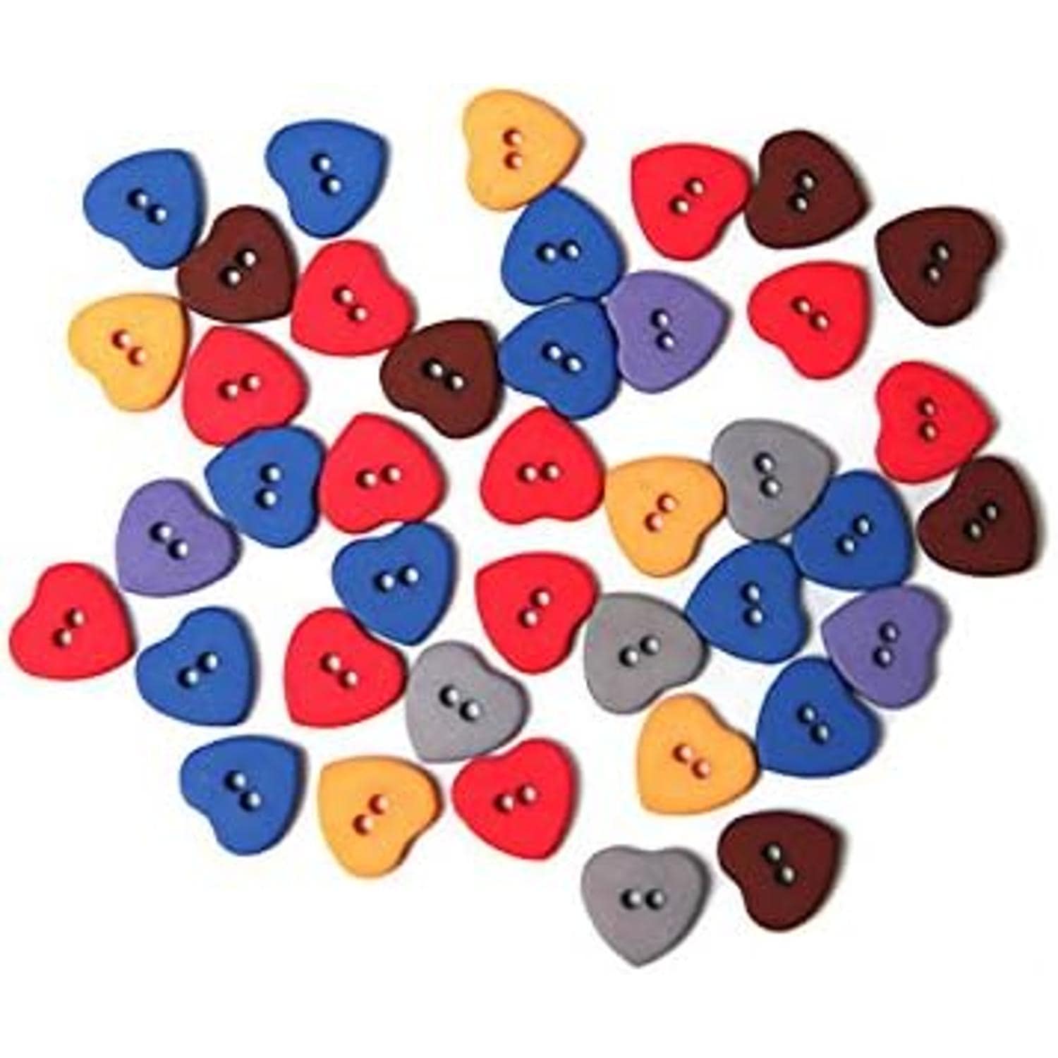日本紐釦貿易 キャンディミニボタン ハート型 約10mm ミックスカラーつや消し 40個入 LW140 （ご注文単位1束）【直送品】