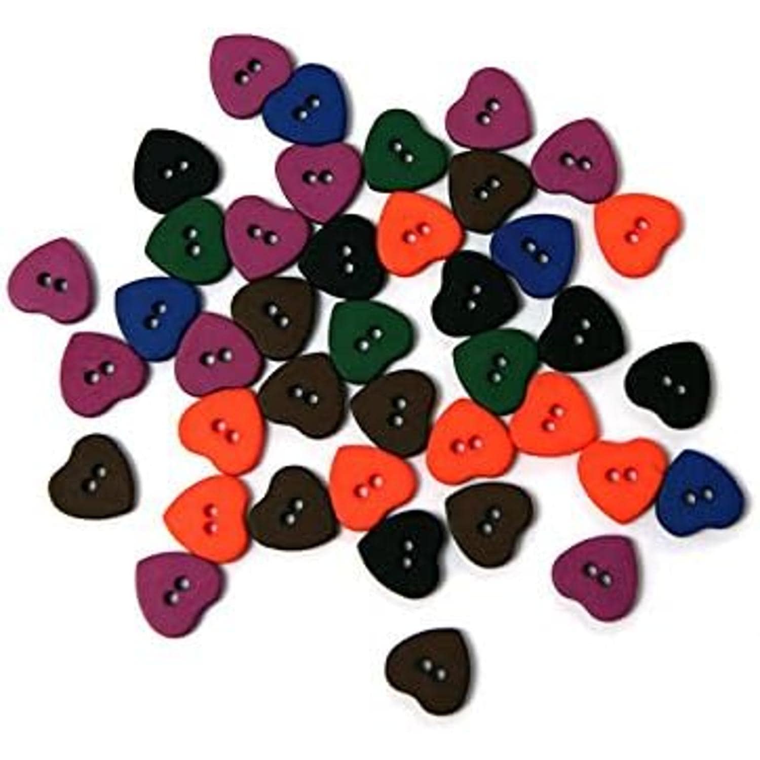 日本紐釦貿易 キャンディミニボタン ハート型 約10mm ミックスカラーつや消し 40個入 LW141 （ご注文単位1束）【直送品】