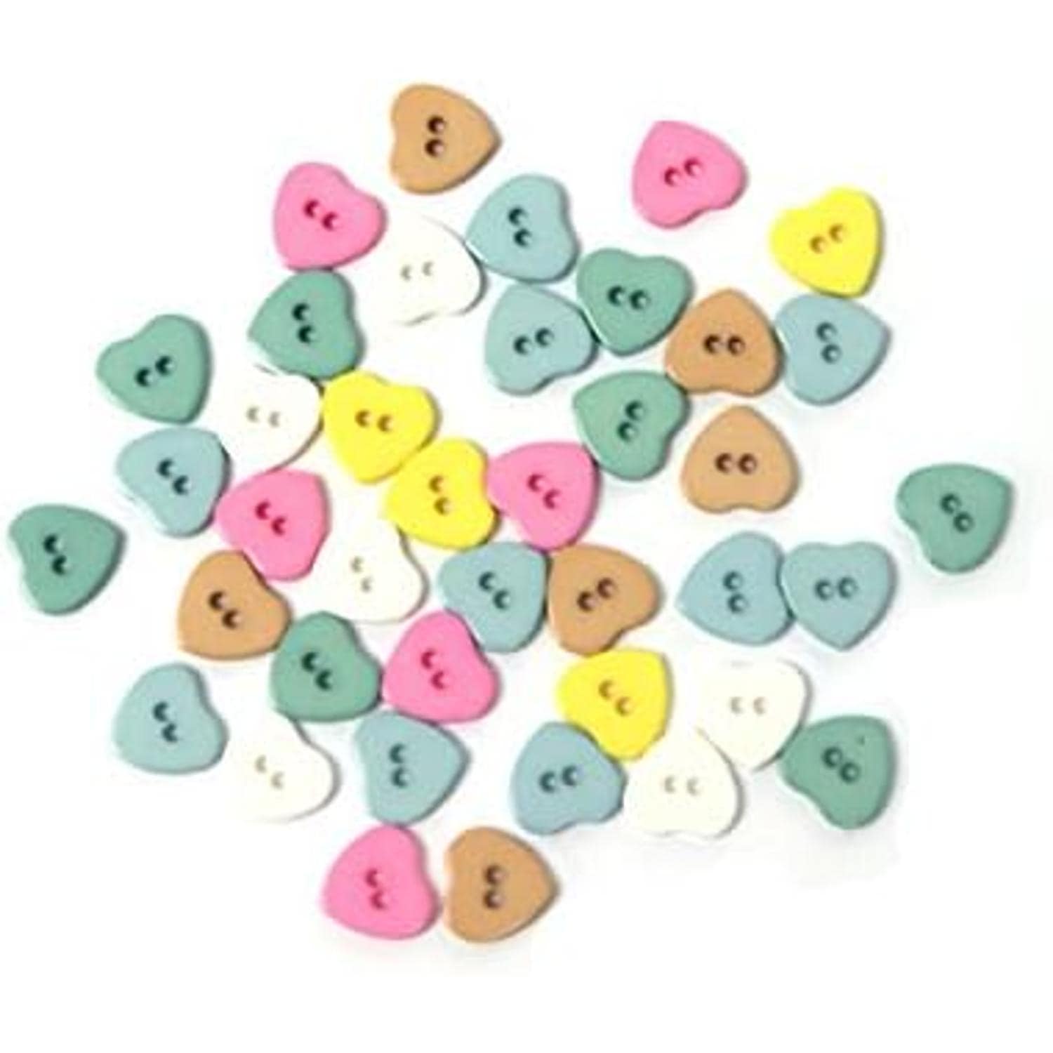 日本紐釦貿易 キャンディミニボタン ハート型 約10mm ミックスカラーつや有り 40個入 LW142 （ご注文単位1束）【直送品】